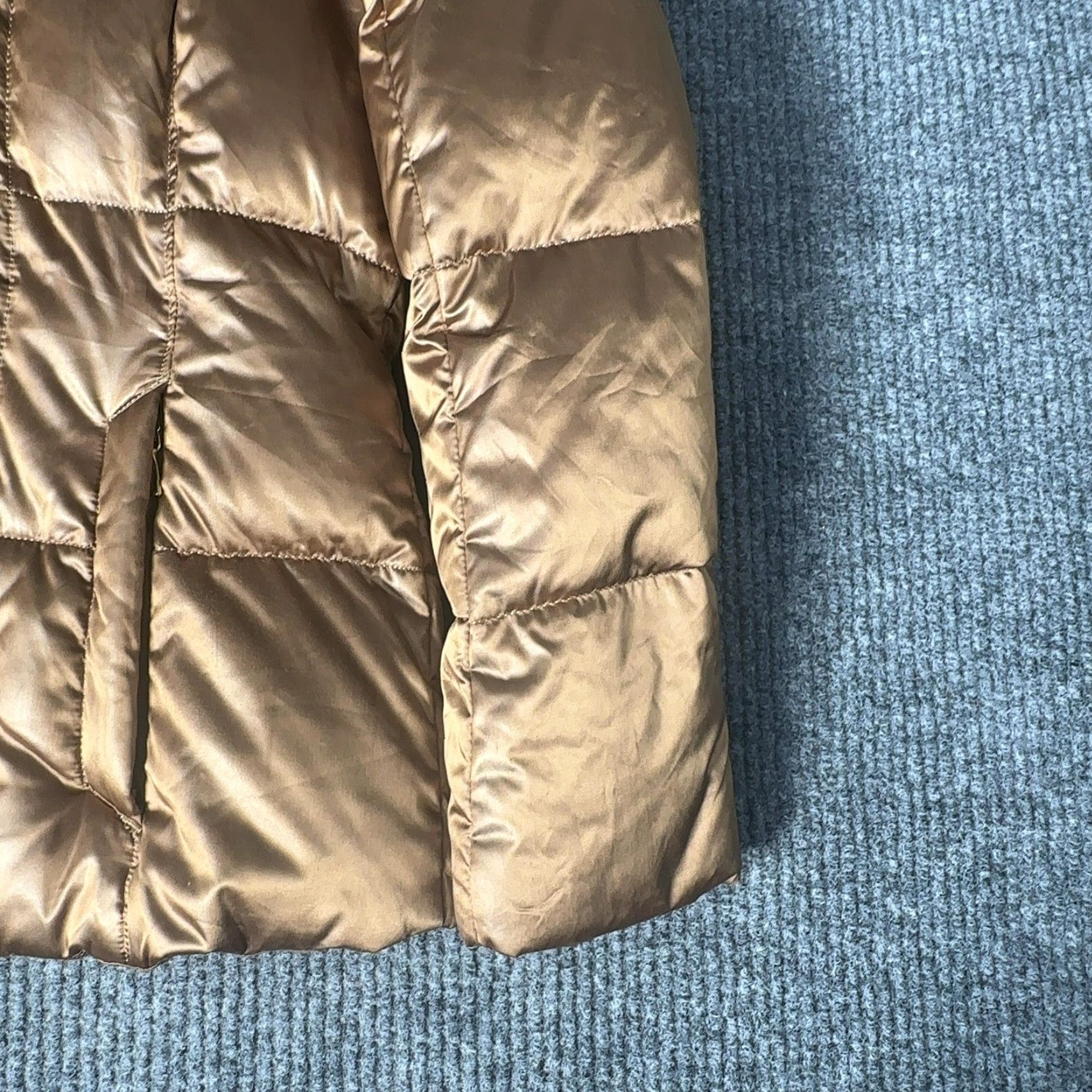 Lands' End Lands' End Puffer Jacket Womens S Brown Metallic Down Insulated Quilted Gold Winter Size S / US 4 / IT 40 - 4 Thumbnail