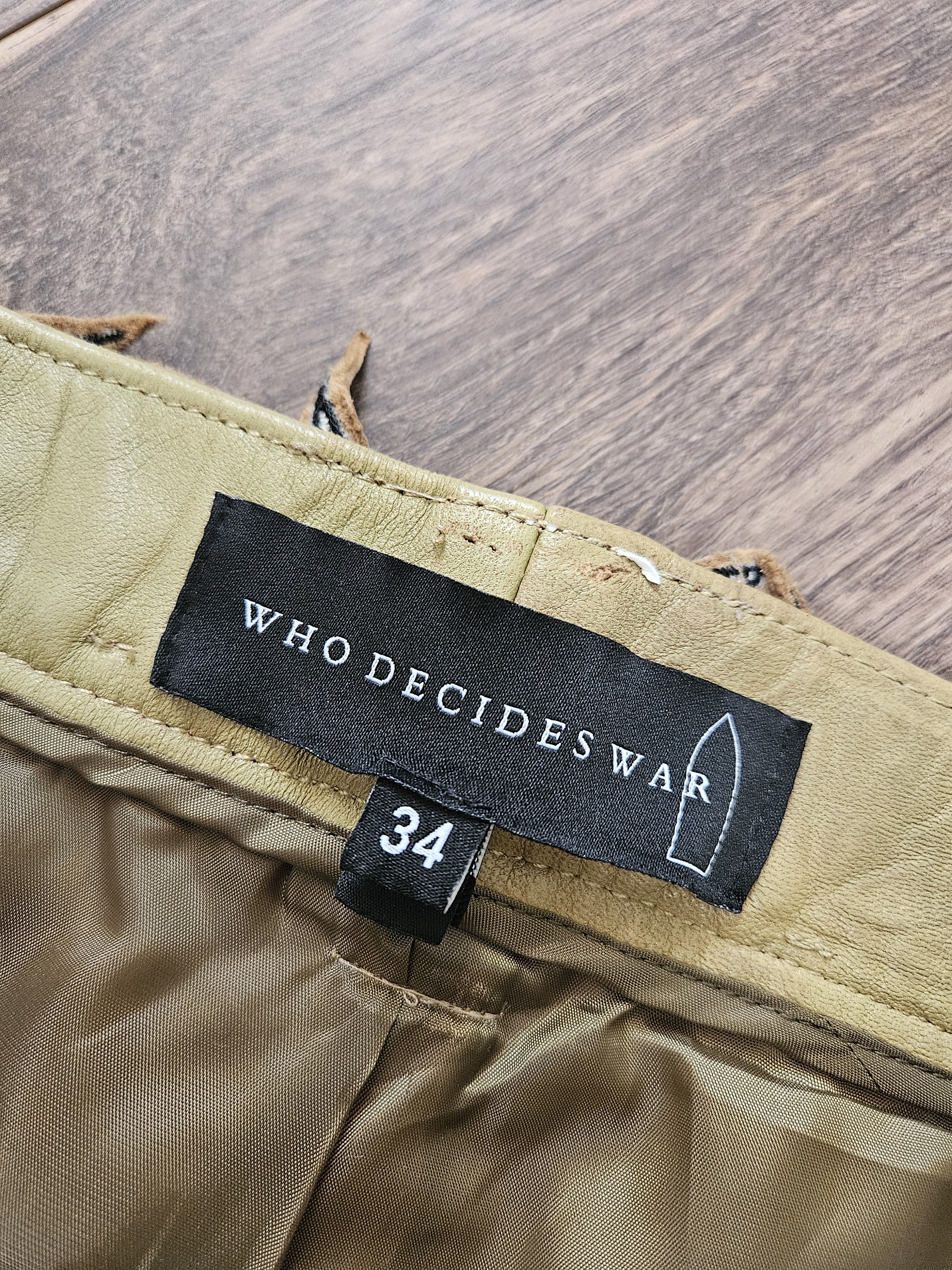Who Decides War Who Decides War Garden Glass Thorned Tan Leather Pants Size US 34 / EU 50 - 12 Thumbnail