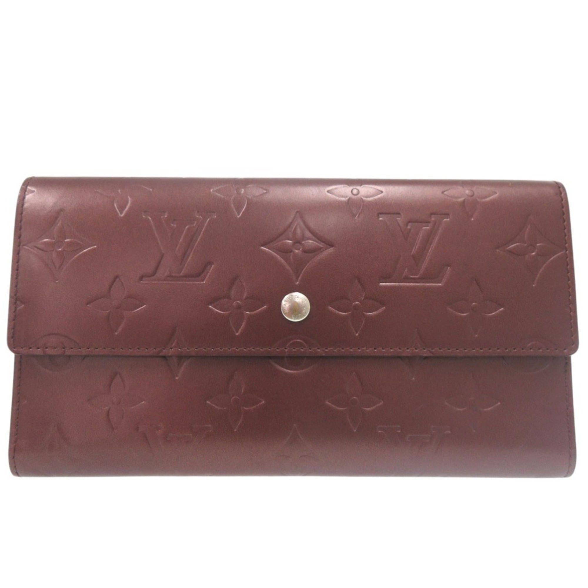 Louis Vuitton Excellent condition Louis Vuitton Porte Tresor International Tri-fold Wallet Monogram M65106 Matte Violet TH0053 LV 0031 Size ONE SIZE - 1 Thumbnail