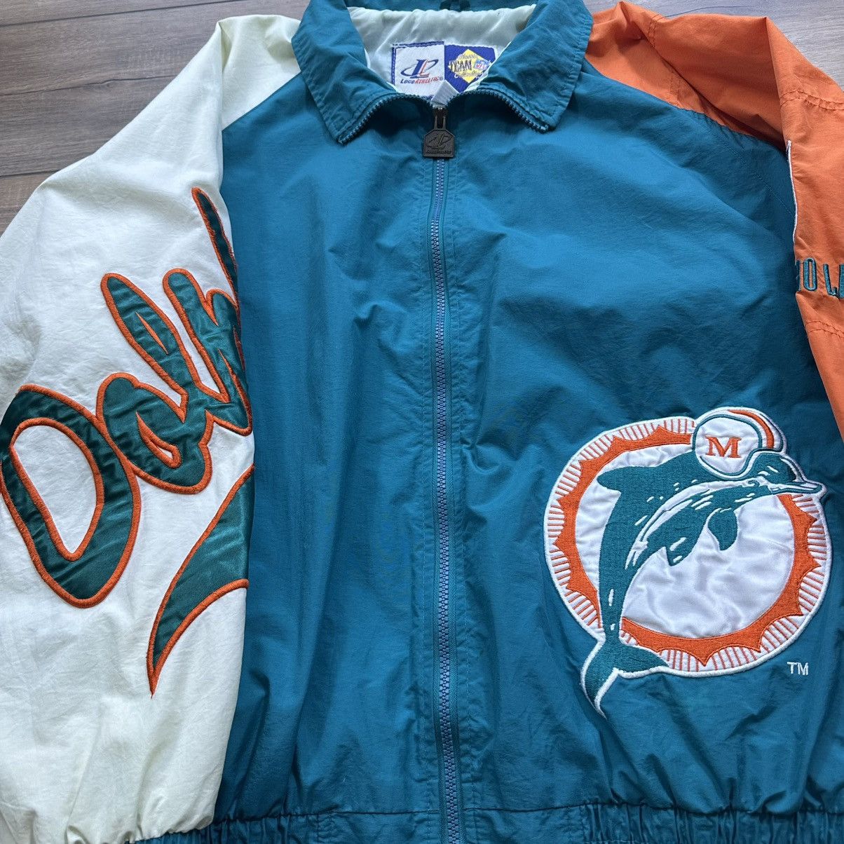 Logo Athletic Vintage 90s Logo Athletic Miami Dolphins Windbreaker Jacket Size US L / EU 52-54 / 3 - 6 Thumbnail
