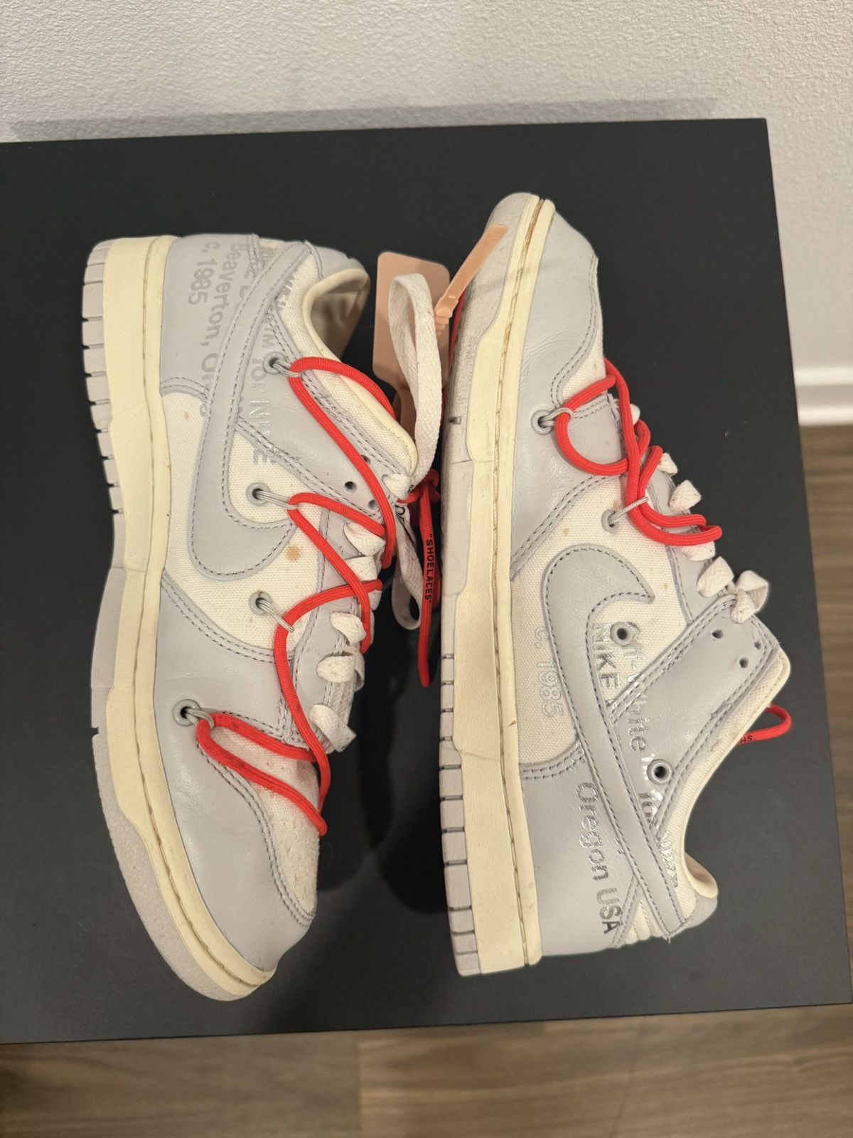 Nike × Off-White × Virgil Abloh Nike Dunk Low Sail/Neutral Grey Size US 9 / EU 42 - 2 Thumbnail