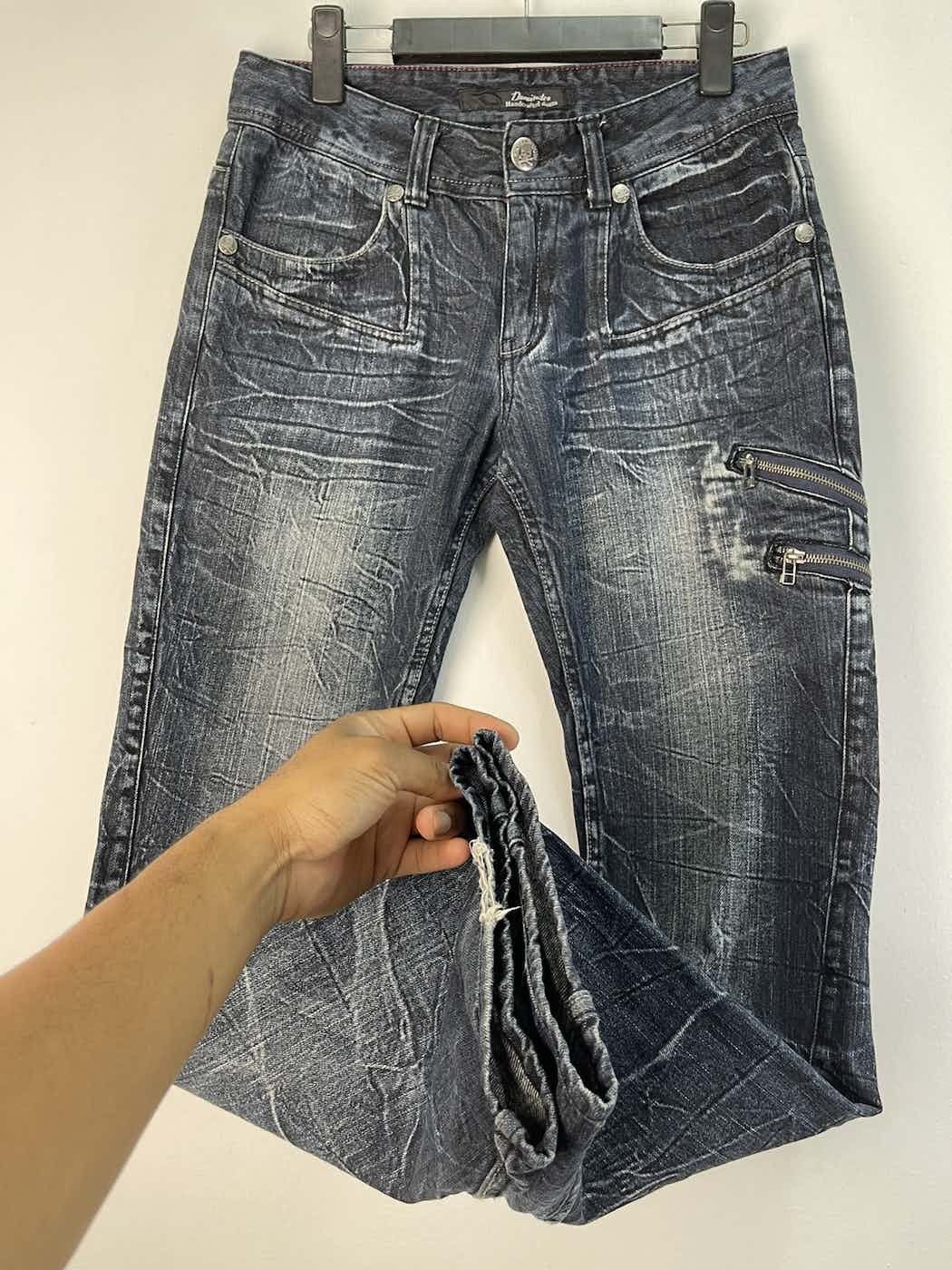 Japanese Brand × Vintage Rock Unite Skull Bones🔥 Special Design Denim By Dominate Size US 31 - 8 Thumbnail