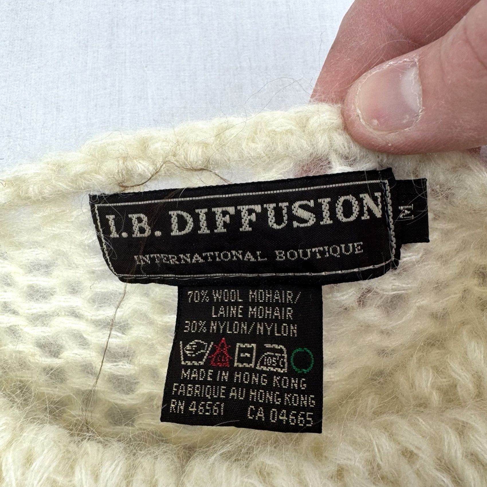 Vintage VINTAGE IB Diffusion Sweater Womens M Knit Mohair Wool Ivory 90s Hipster Shrug Mens Womens Girls Boys Size M / US 6-8 / IT 42-44 - 4 Thumbnail