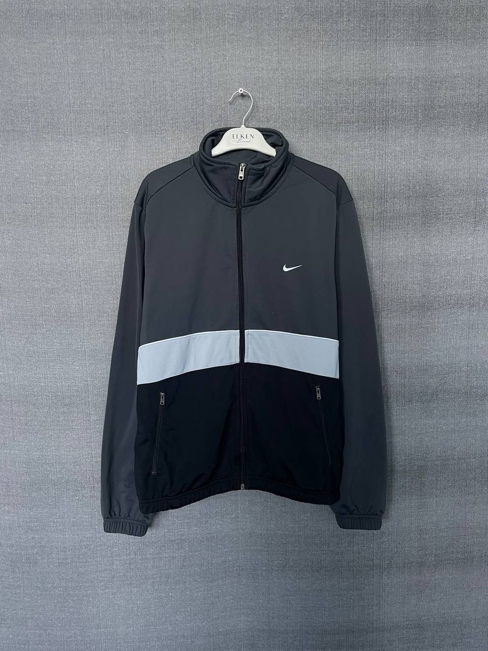 Nike × Vintage Vintage Nike Y2K Black Drill Track Jacket Size US M / EU 48-50 / 2 - 1 Thumbnail
