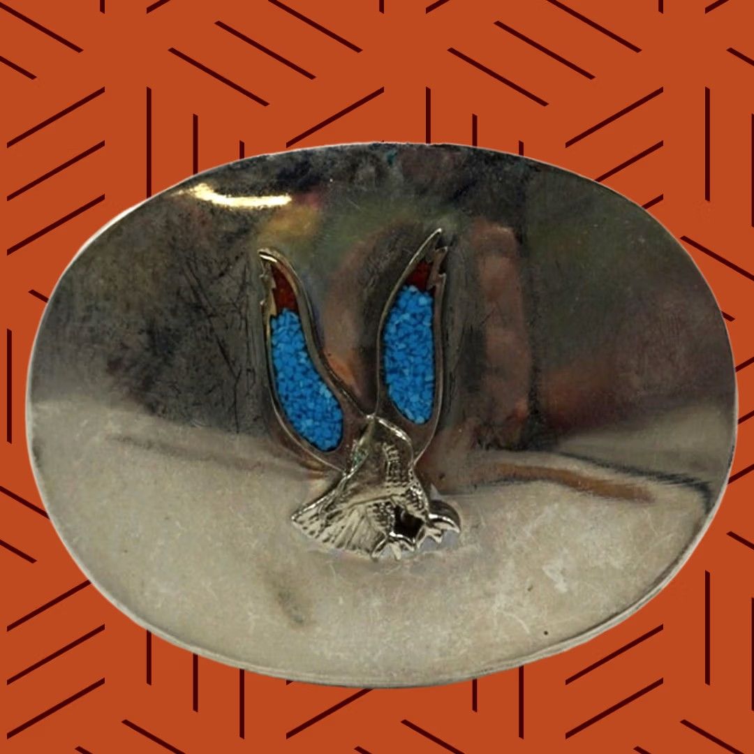 Vintage VINTAGE Eagle Belt Buckle Southwestern Theme Belt Buckle Size ONE SIZE - 1 Thumbnail