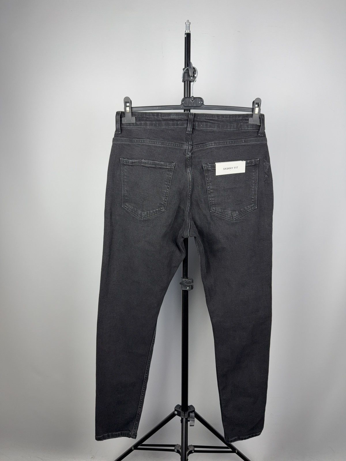 Designer × Zara ZARA Distressed Skinny Jeans Washed Black Denim Size 30" / US 8 / IT 44 - 3 Thumbnail