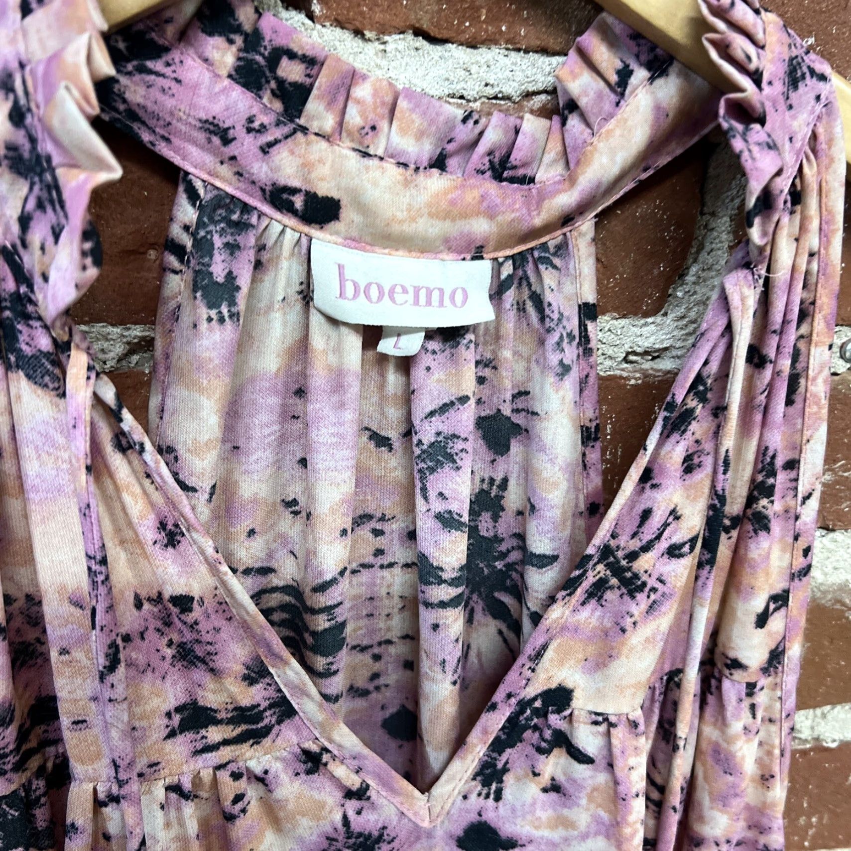 Anthropologie VINTAGE Anthropologie Boemo Maxi Dress Large Pink Floral Sleeveless Womens Size L / US 10 / IT 46 - 3 Thumbnail