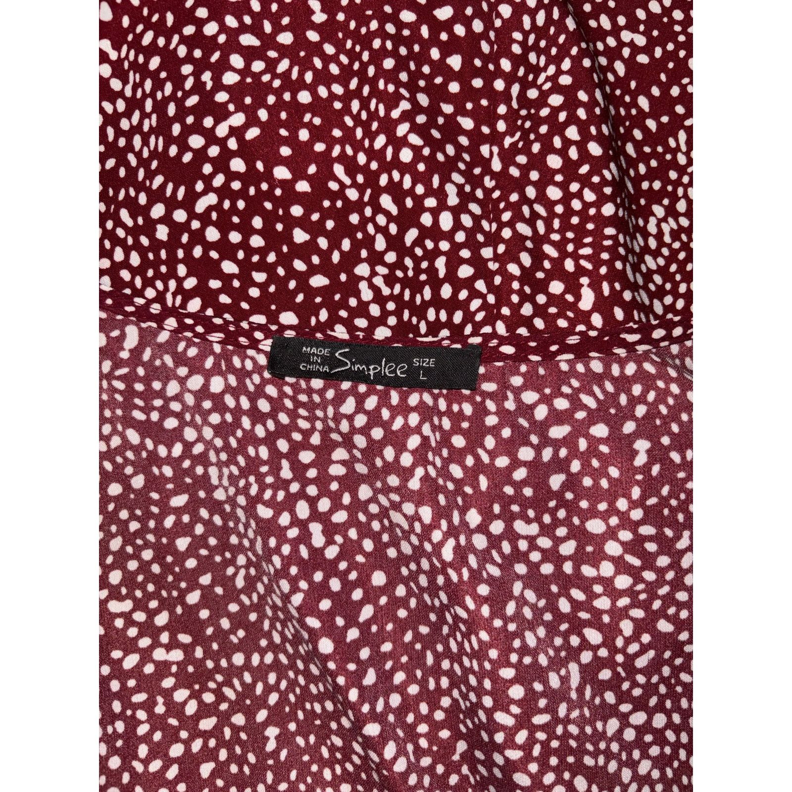 The Unbranded Brand Simplee True Wrap Red Wine Dress Size Large Size L / US 10 / IT 46 - 8 Thumbnail