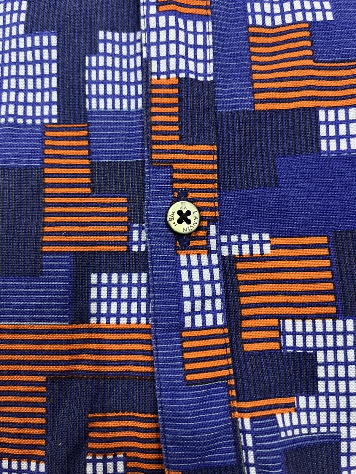Lanvin Lanvin en Bleu Pattern Shirt Size US S / EU 44-46 / 1 - 4 Thumbnail