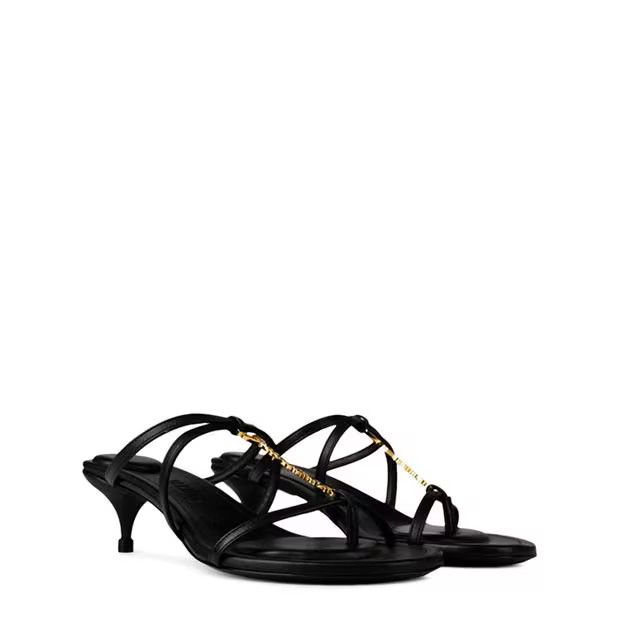 Jacquemus o1g2r1mq1024 Heeled Sandals in Black Size US 7 / IT 37 - 3 Thumbnail