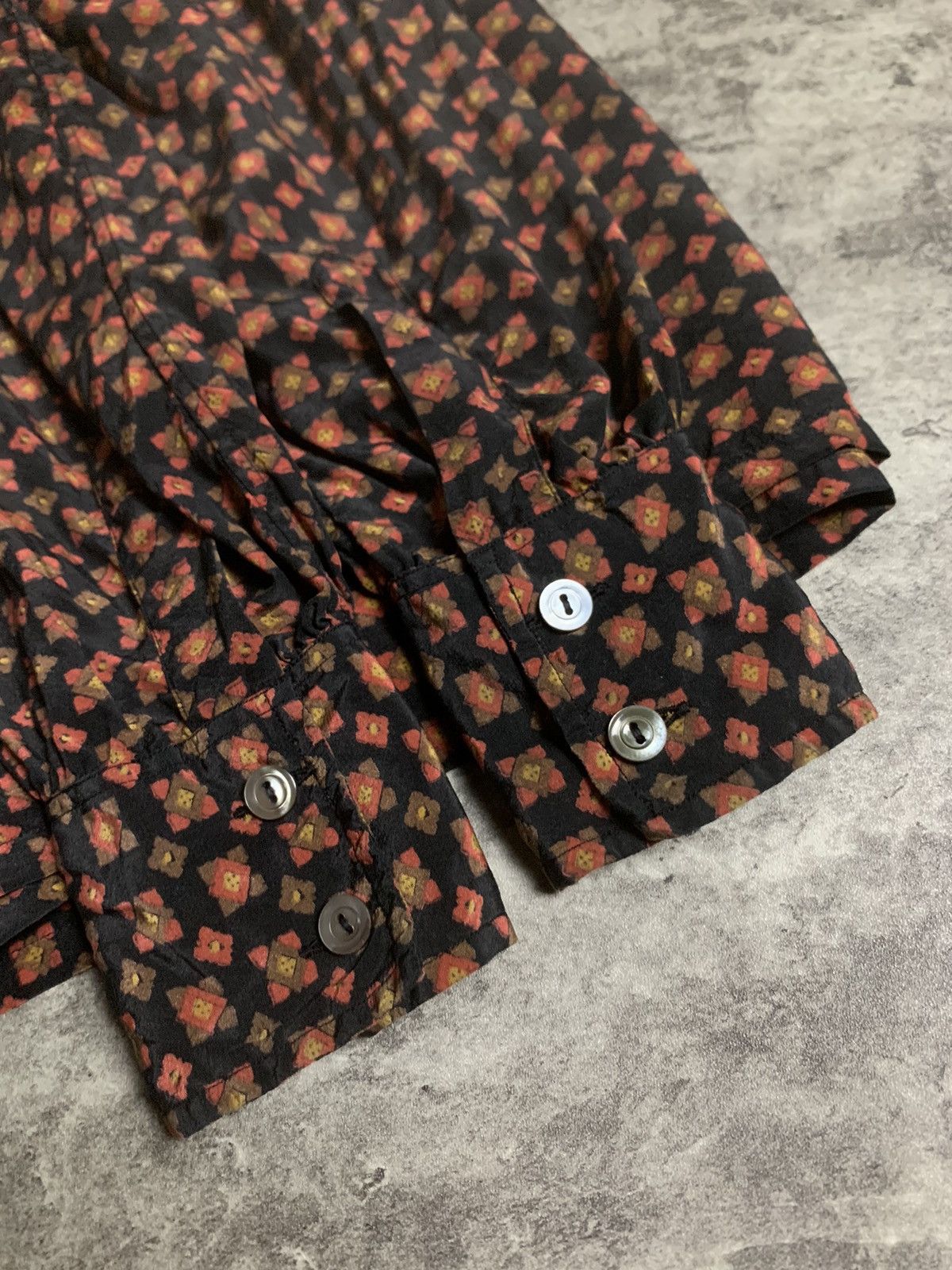 Saint Laurent Paris Vintage 70s Saint Laurent Rive Gauche Blouse Silk Tie Neck Size XS / US 0-2 / IT 36-38 - 10 Thumbnail