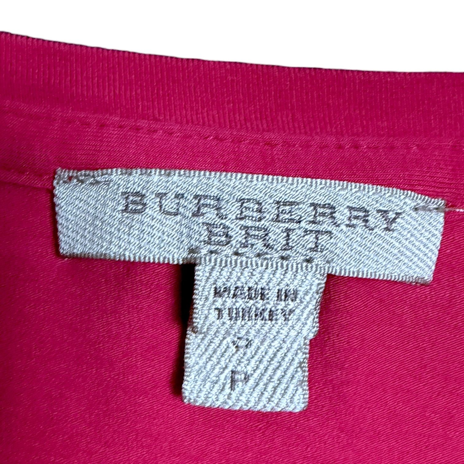 Burberry Burberry Brit Dark Pink Nova Check Cuff T-Shirt $290 Retail Size S / US 4 / IT 40 - 7 Thumbnail