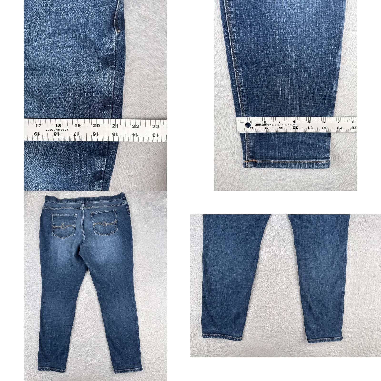 Lee Lee Jeans Women 18W Blue Denim Mid Rise Bootcut 5-Pocket Design Cotton Blend 39x28 Plus Size Size 40" / US 18 - 9 Thumbnail