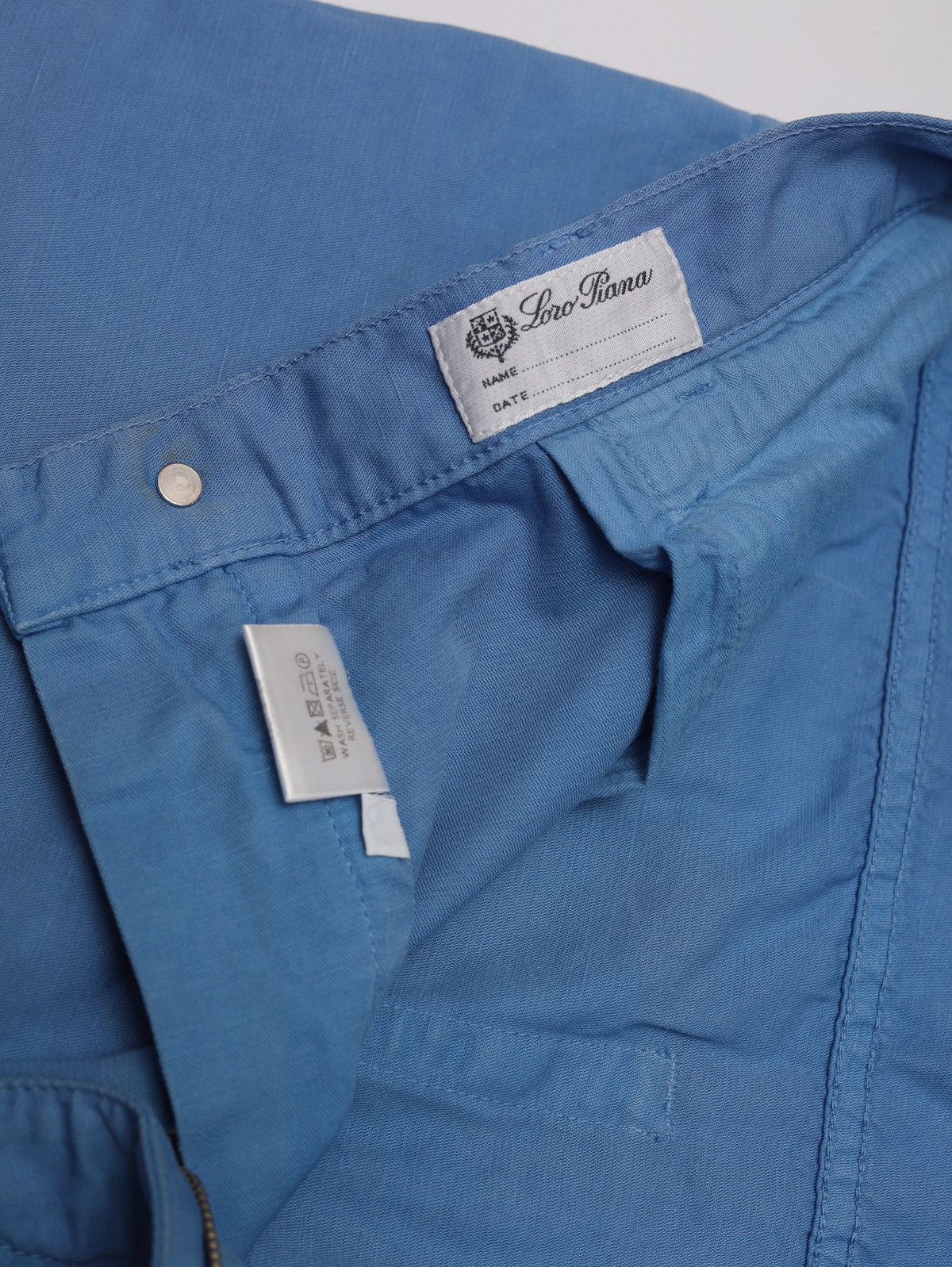 Loro Piana Loro Piana Sky Blue Cotton Linen Pants Trousers Size US 35 - 8 Thumbnail