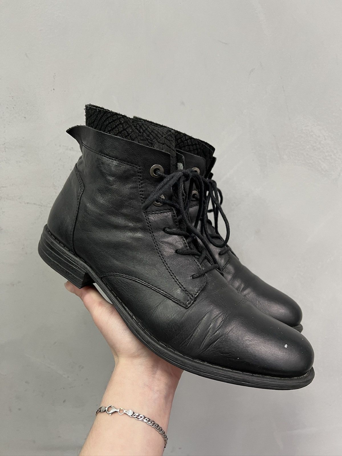 Dirk Bikkembergs Laced Dirk bikkembergs style leather boots ankle moto style Size US 8 / EU 41 - 1 Thumbnail