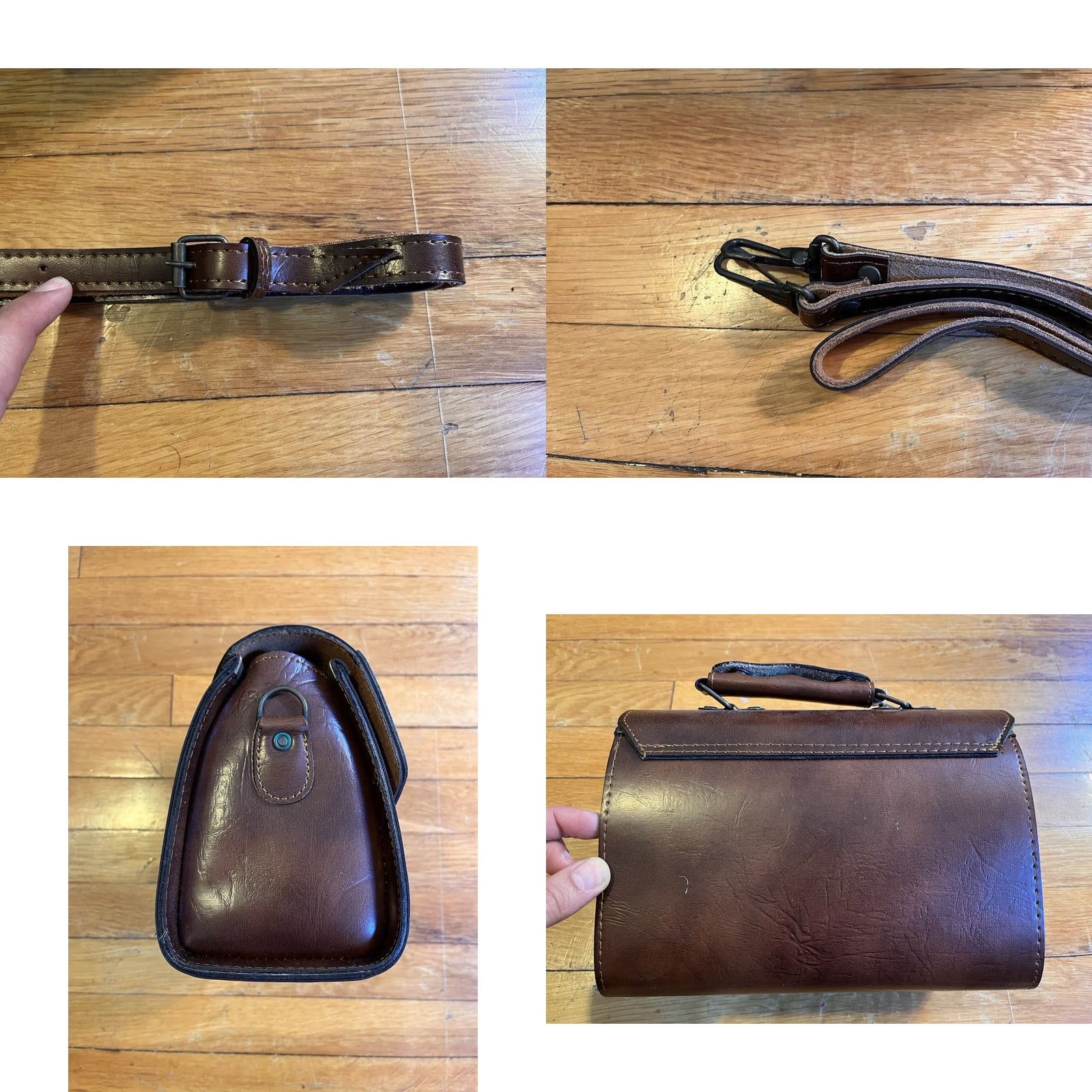 JM Collection Three M Collection Vegan Leather Satchel Crossbody Western Doctor Bag Brown Size ONE SIZE - 8 Thumbnail