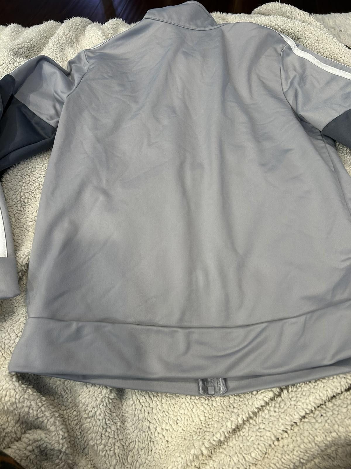 Adidas Adidas Gray Track Jacket with White Stripes and Logo Size US M / EU 48-50 / 2 - 4 Thumbnail