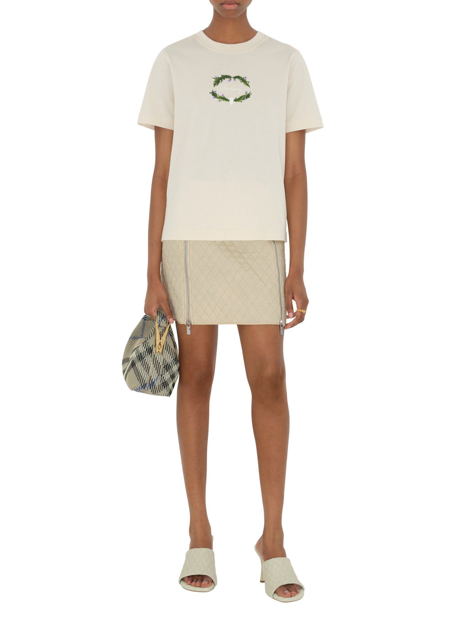 Burberry o1w1db10426 T-Shirt in Ivory Size XS / US 0-2 / IT 36-38 - 2 Thumbnail