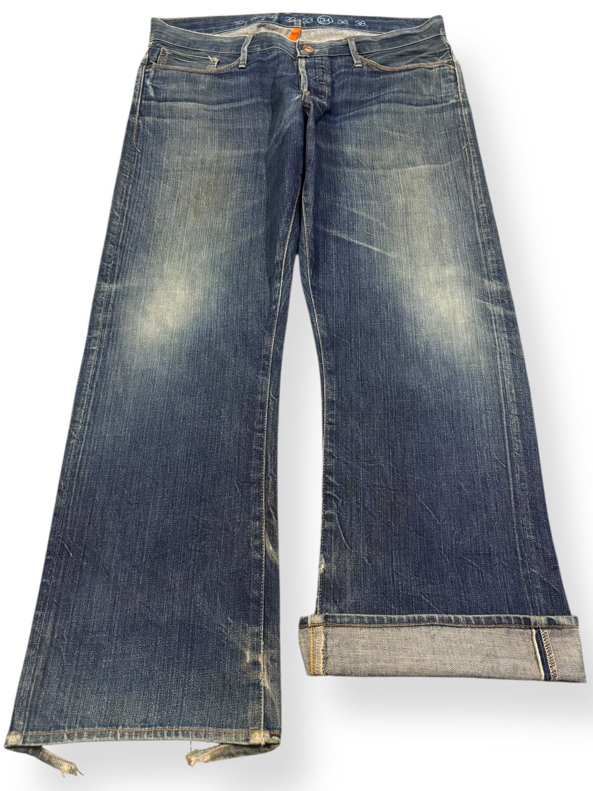 Earnest Sewn Vintage 2000s Earnest Sewn Half Selvedge Distressed Jeans Size US 35 - 1 Thumbnail