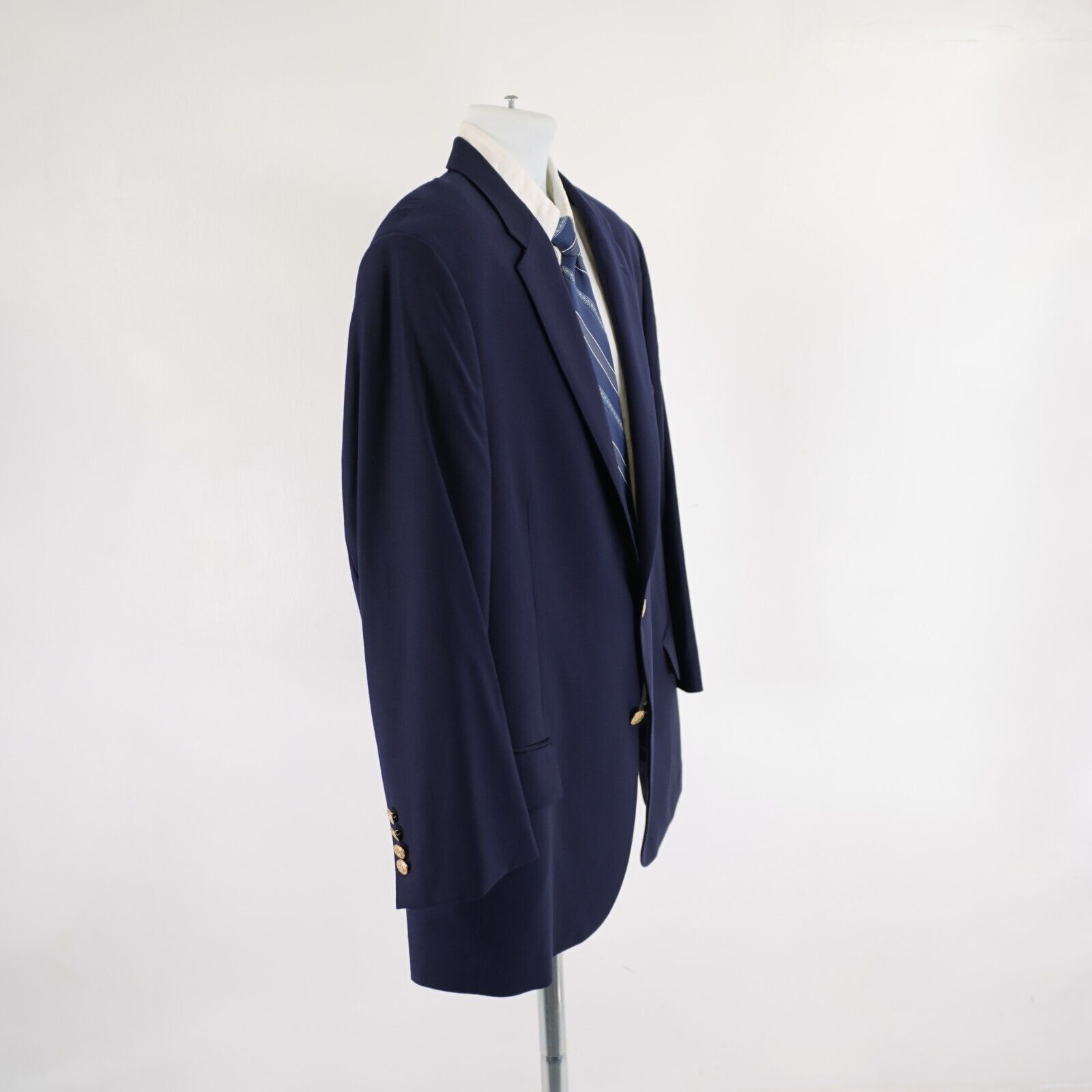 Jos. A. Bank Jos A Bank Signature Wool Blue 2 Gold Button Blazer 46R Tagg Size 46R - 7 Thumbnail