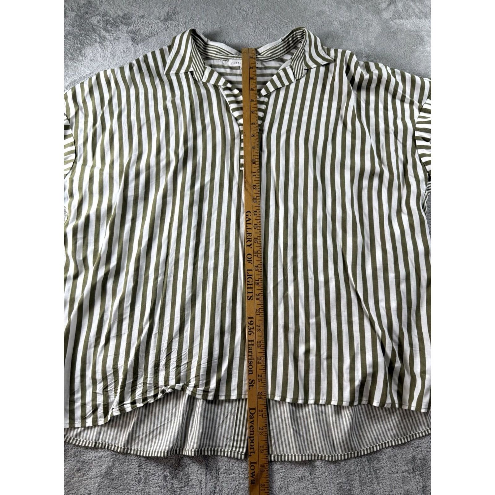 Vintage JANE AND DELANCY PLUS 2XL GREEN STRIPED SHIRT COASTAL FEMININE OFFICE Size XXL / US 16-18 / IT 52-54 - 3 Thumbnail
