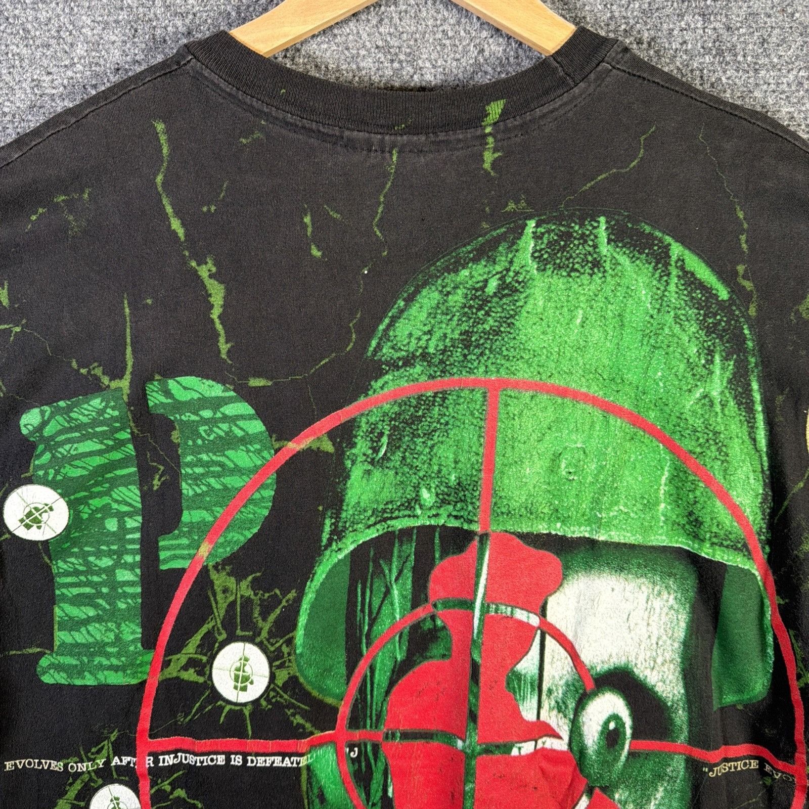 Band Tees Vintage Public Enemy Shirt Mens XL Black 90s AOP Skull Rare Size US XL / EU 56 / 4 - 10 Thumbnail