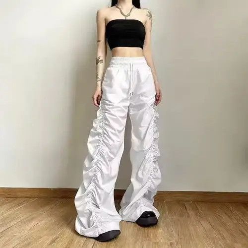 Japanese Brand × Vintage Retro Hippie Wide-leg Punkrock Pants Ice White Size US 30 / EU 46 - 2 Thumbnail