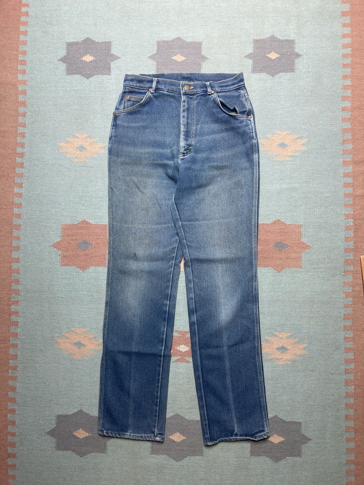 Vintage 70s lee riders jeans faded worn whiskers straight 14 28x32 Size 28" / US 6 / IT 42 - 1 Thumbnail