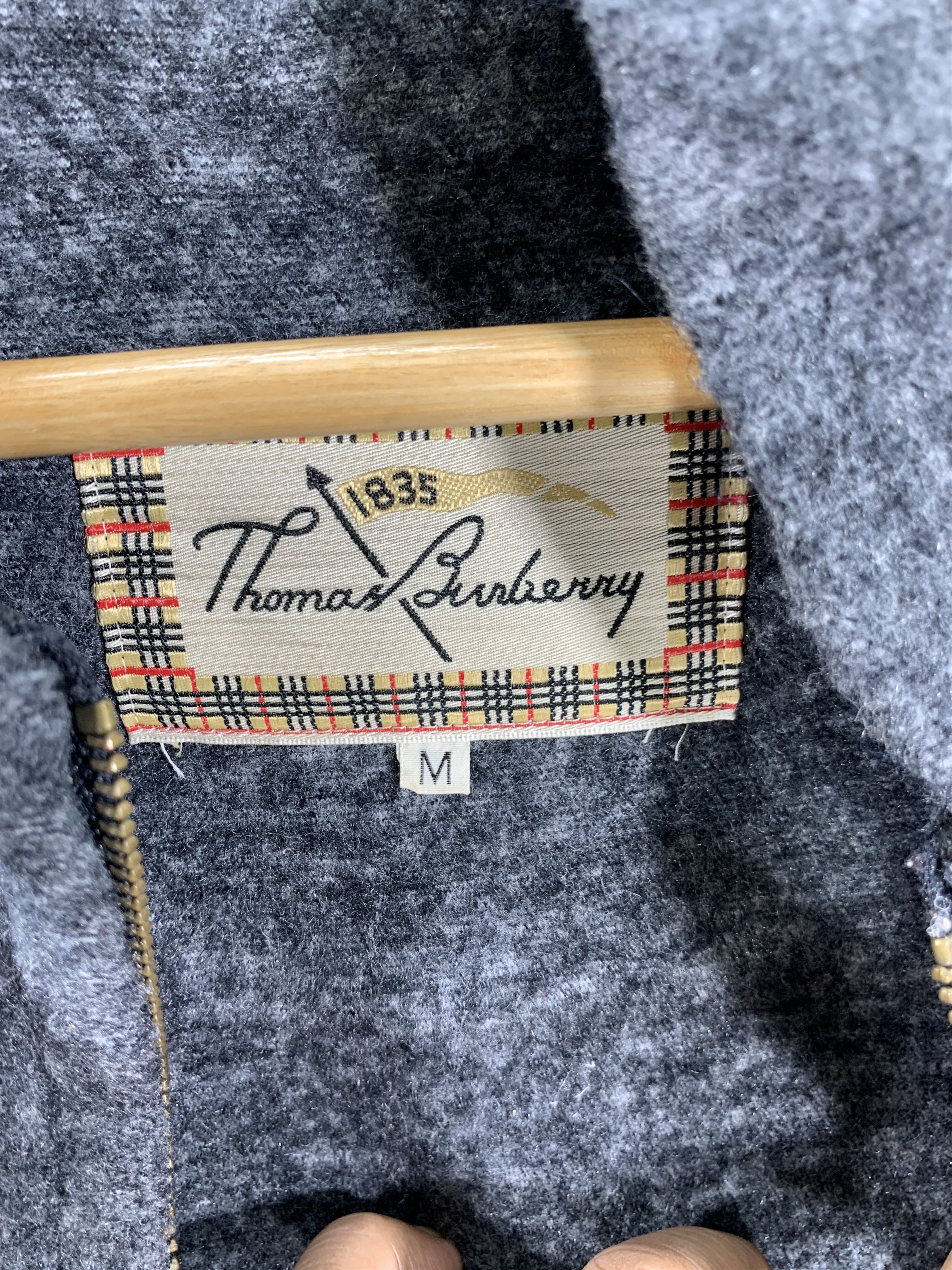 Burberry × Vintage Vintage Thomas Burberry Fleece Hoodie Zipped Size US S / EU 44-46 / 1 - 6 Thumbnail