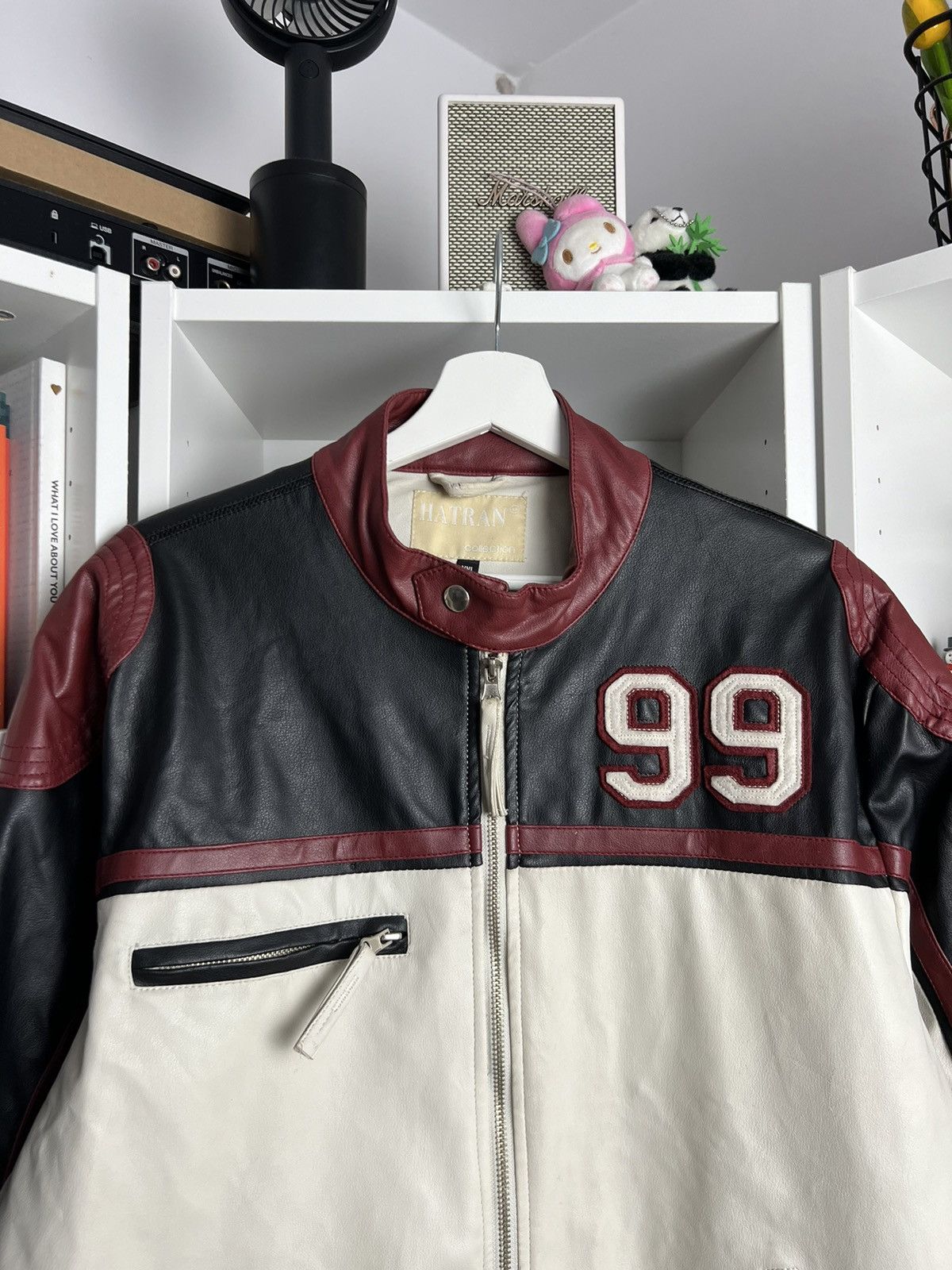 Vintage Vintage Y2K ECO LEATHER moto racing boxy jacket XL rare drip Size US XL / EU 56 / 4 - 3 Thumbnail