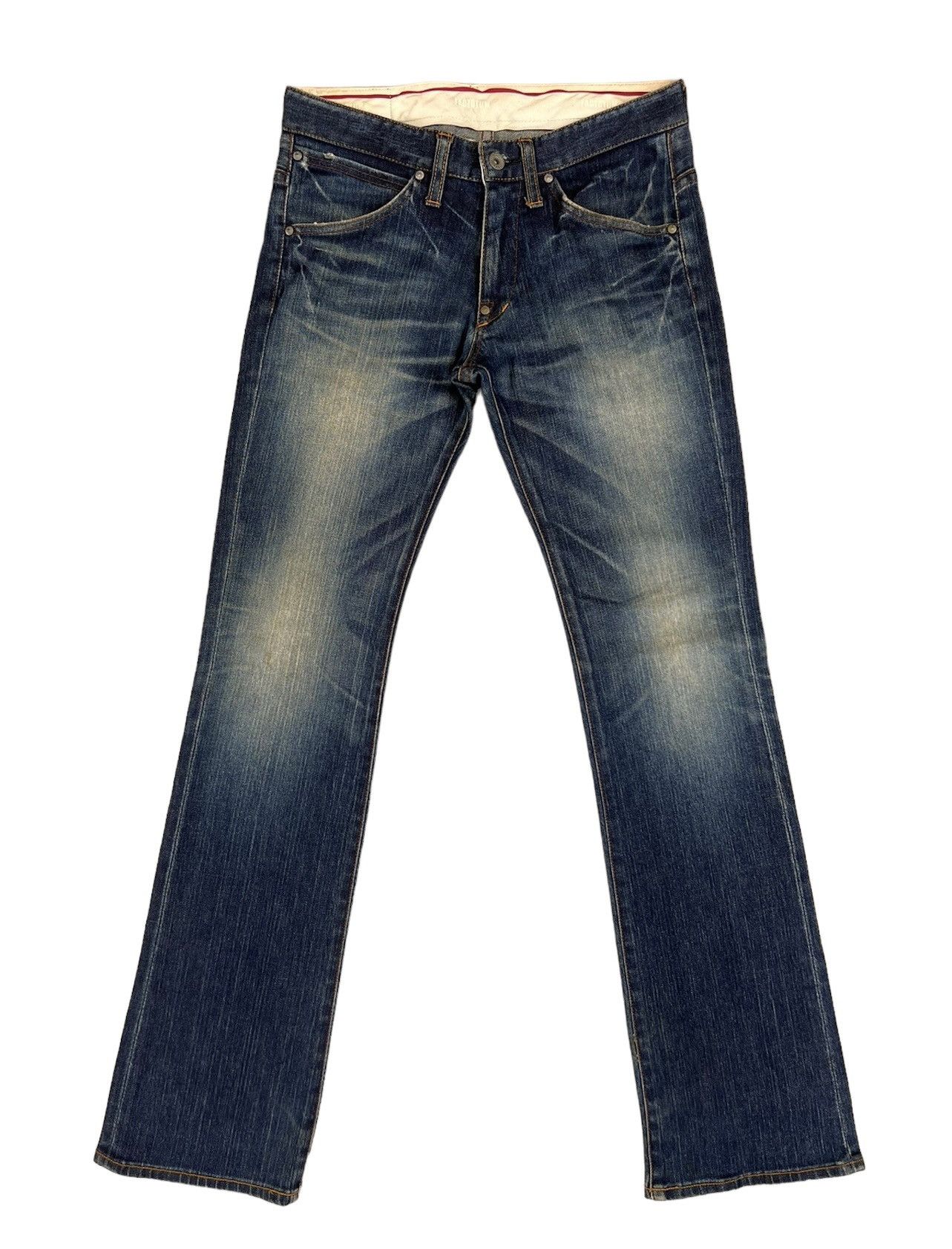 FACTOTUM FACTOTUM Japan Stretch Dirty Muddy Denim Flare Jeans Size US 29 - 1 Thumbnail