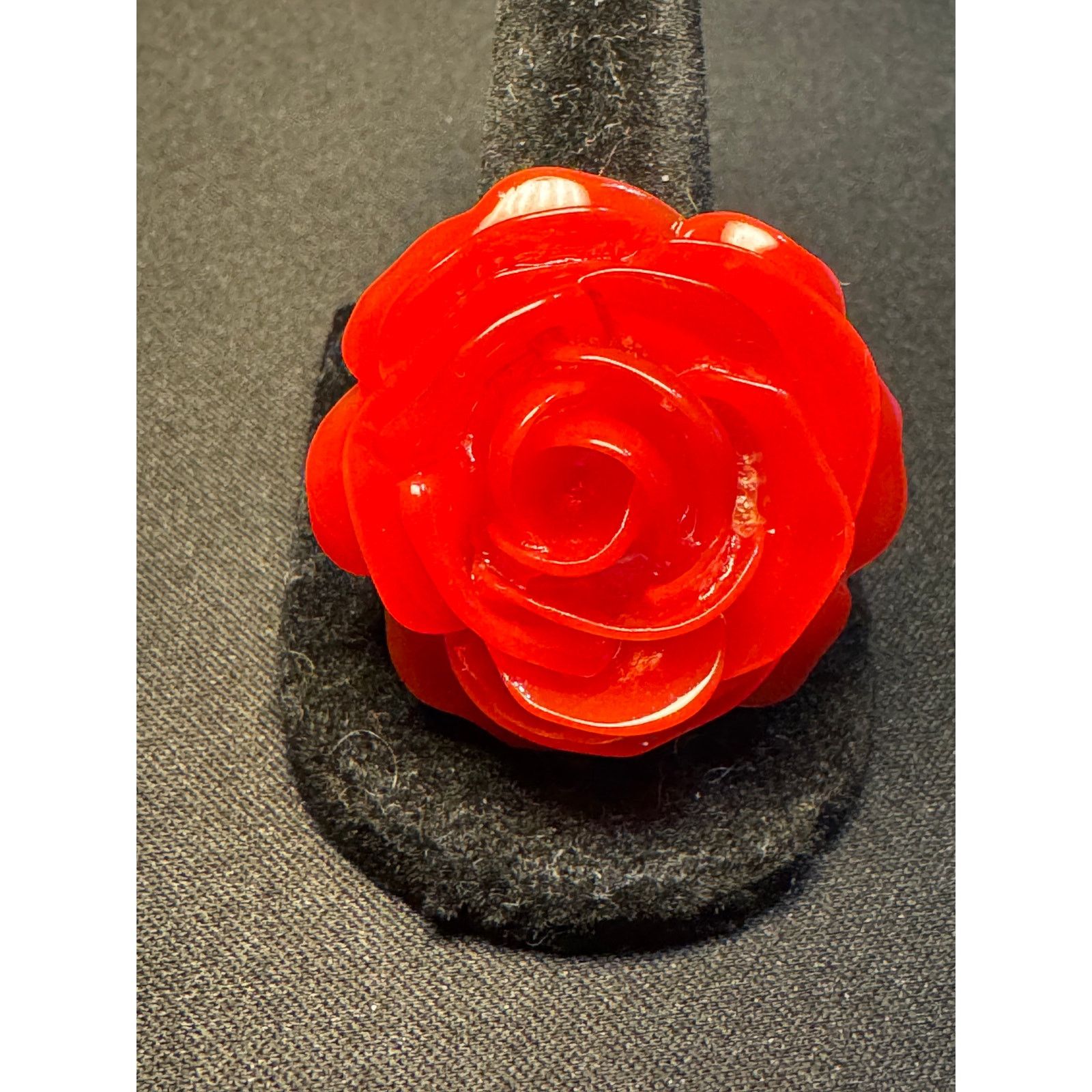 Kenneth Jay Lane Kenneth J Lane Red Rose Ring Size 8 Size ONE SIZE - 1 Thumbnail