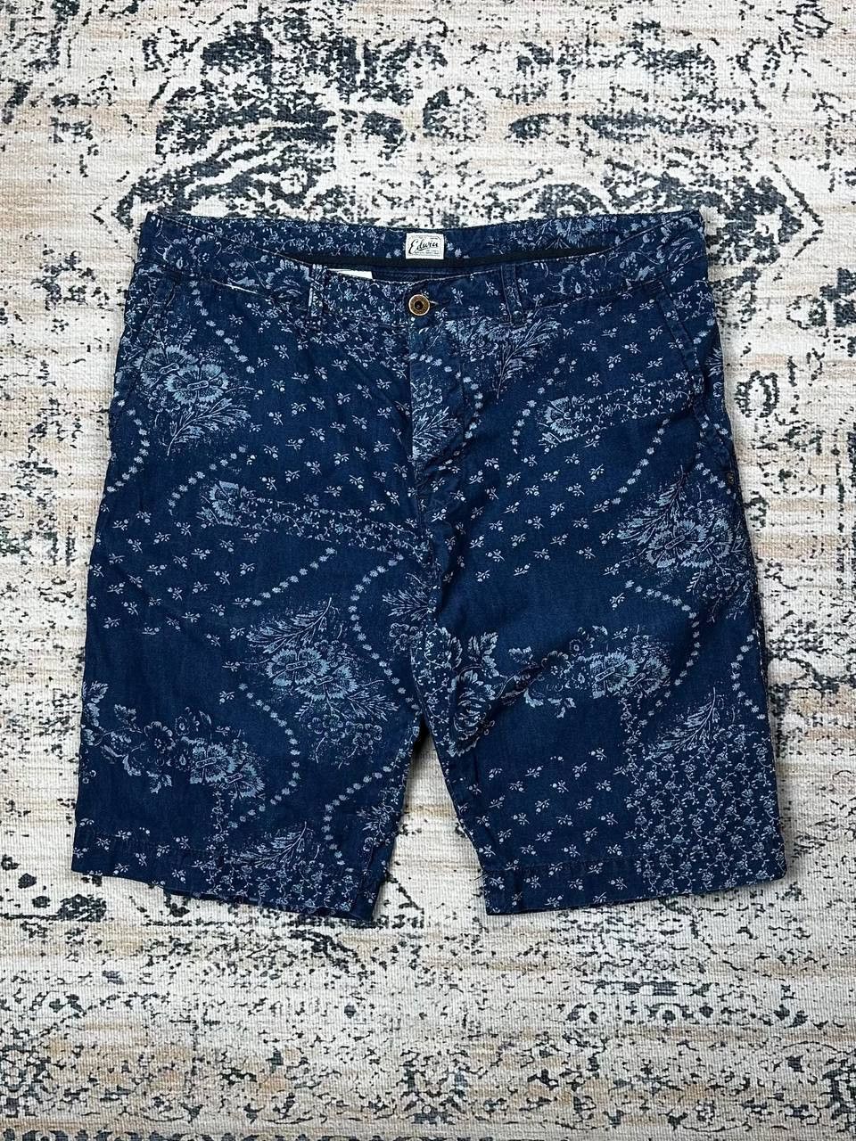 Edwin Edwin Japan Indigo Wash Printed Rail Bermuda Shorts Size US 32 / EU 48 - 1 Thumbnail