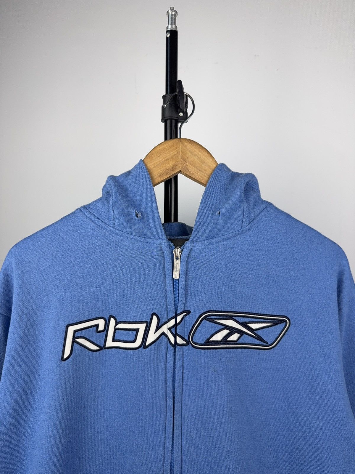 Reebok × Vintage Vintage 00s RBK Reebok Logo Zip Hoodie Y2K Blue Size US M / EU 48-50 / 2 - 2 Thumbnail
