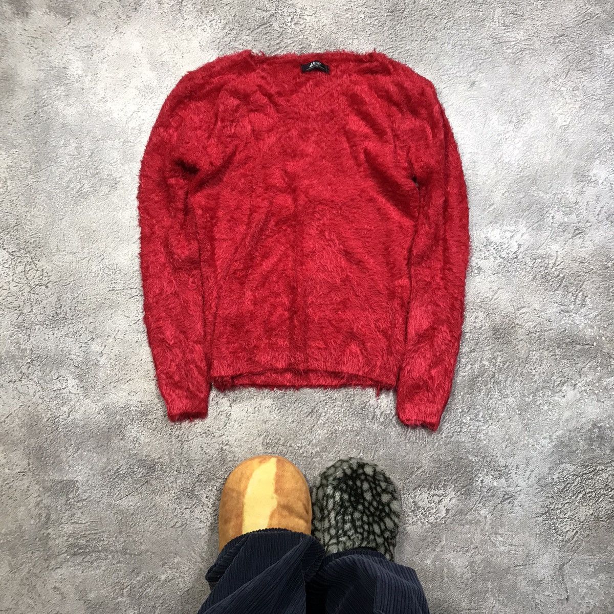 Vintage Vintage 90s Mohair Knit Oversized Sweater Grunge Red Faded S Size S / US 4 / IT 40 - 1 Thumbnail