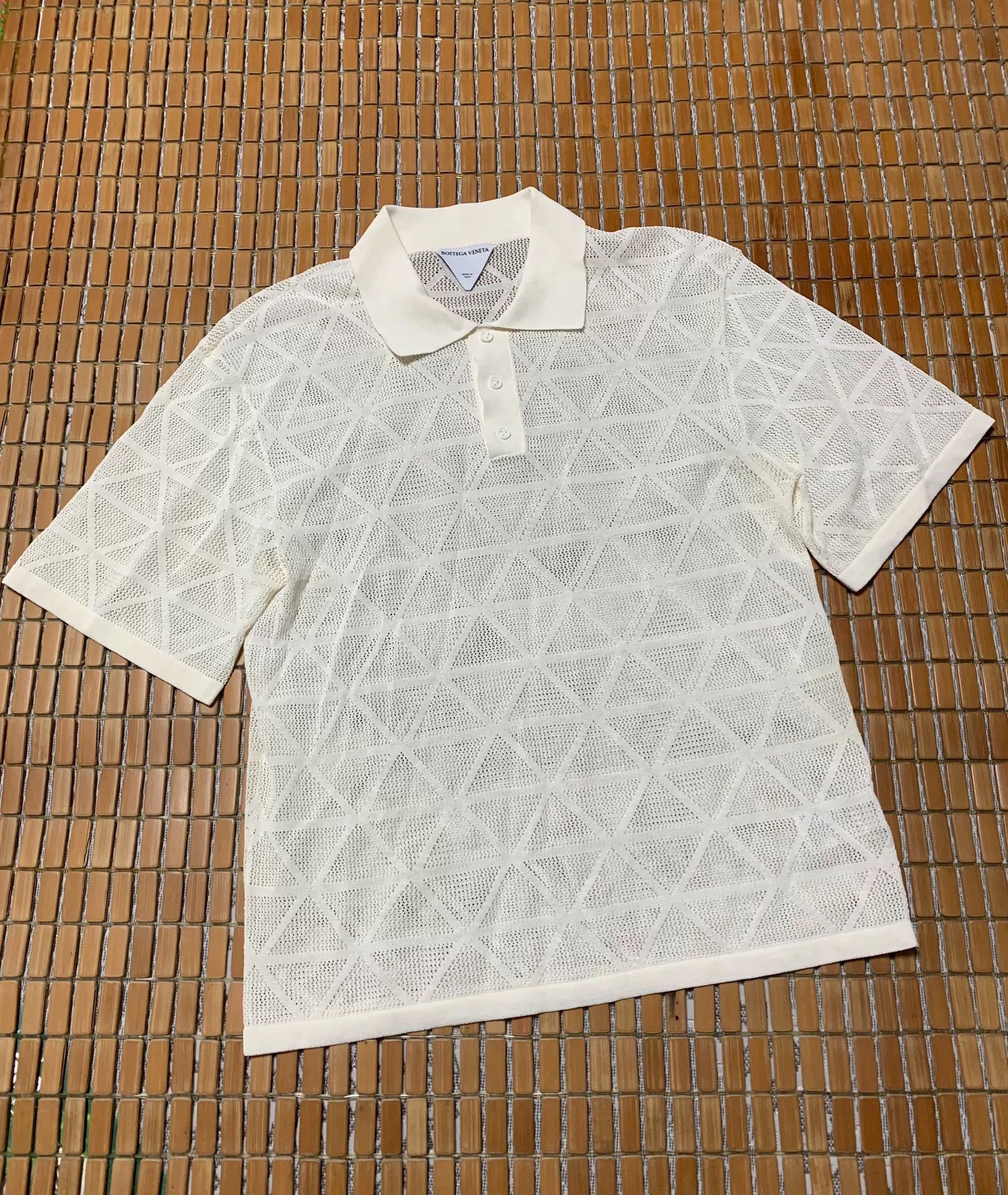Bottega Veneta Bottega Veneta BV Hollow Polo Shirt Size US L / EU 52-54 / 3 - 1 Thumbnail