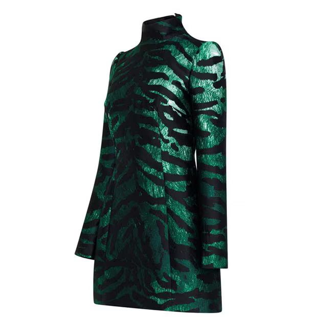 Dolce & Gabbana o1g2r1mq1024 Mini Dresses in Green & Nero Size S / US 4 / IT 40 - 5 Thumbnail
