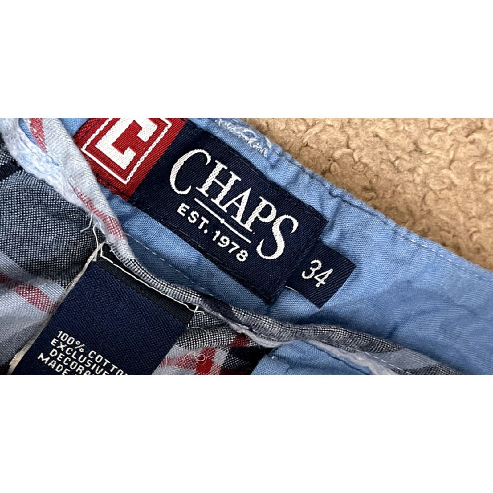 Chaps Men's Blue Plaid Chaps Shorts 34 Size US 34 / EU 50 - 5 Thumbnail