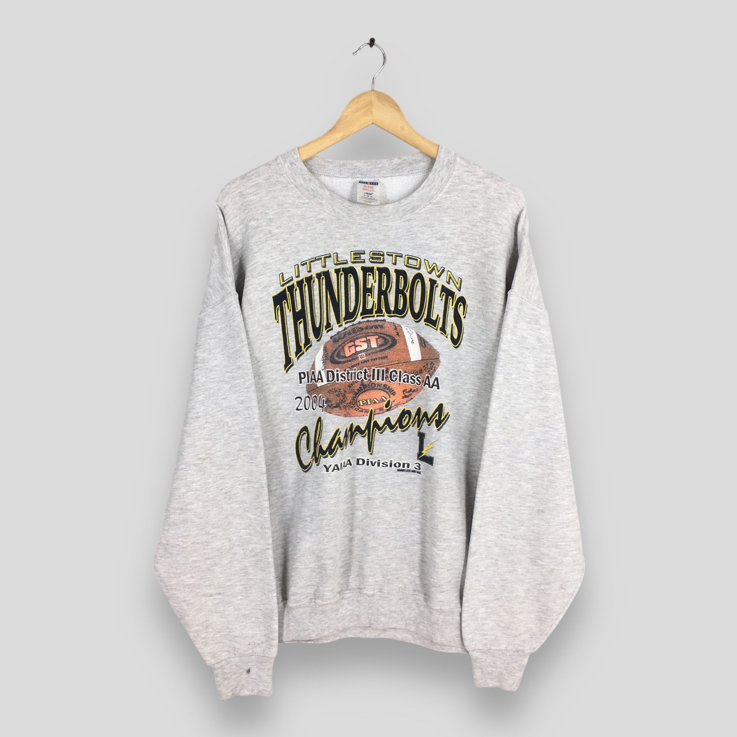 NCAA × Vintage Vintage Littlestown Thunderbolts Gray Sweatshirt XLarge Size US XL / EU 56 / 4 - 1 Thumbnail