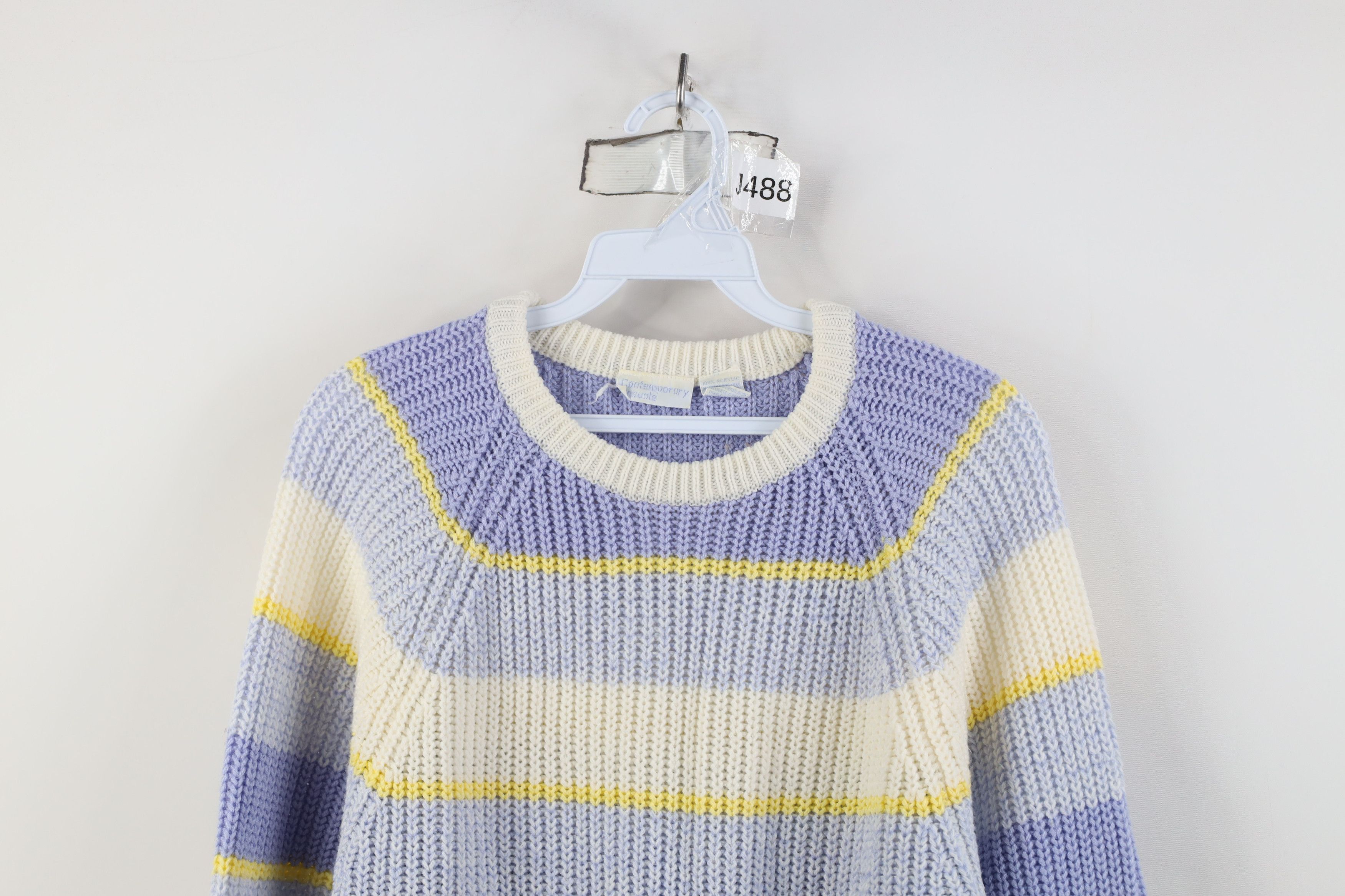 Vintage Vintage 70s Streetwear Striped Chunky Ribbed Knit Sweater Size S / US 4 / IT 40 - 2 Thumbnail