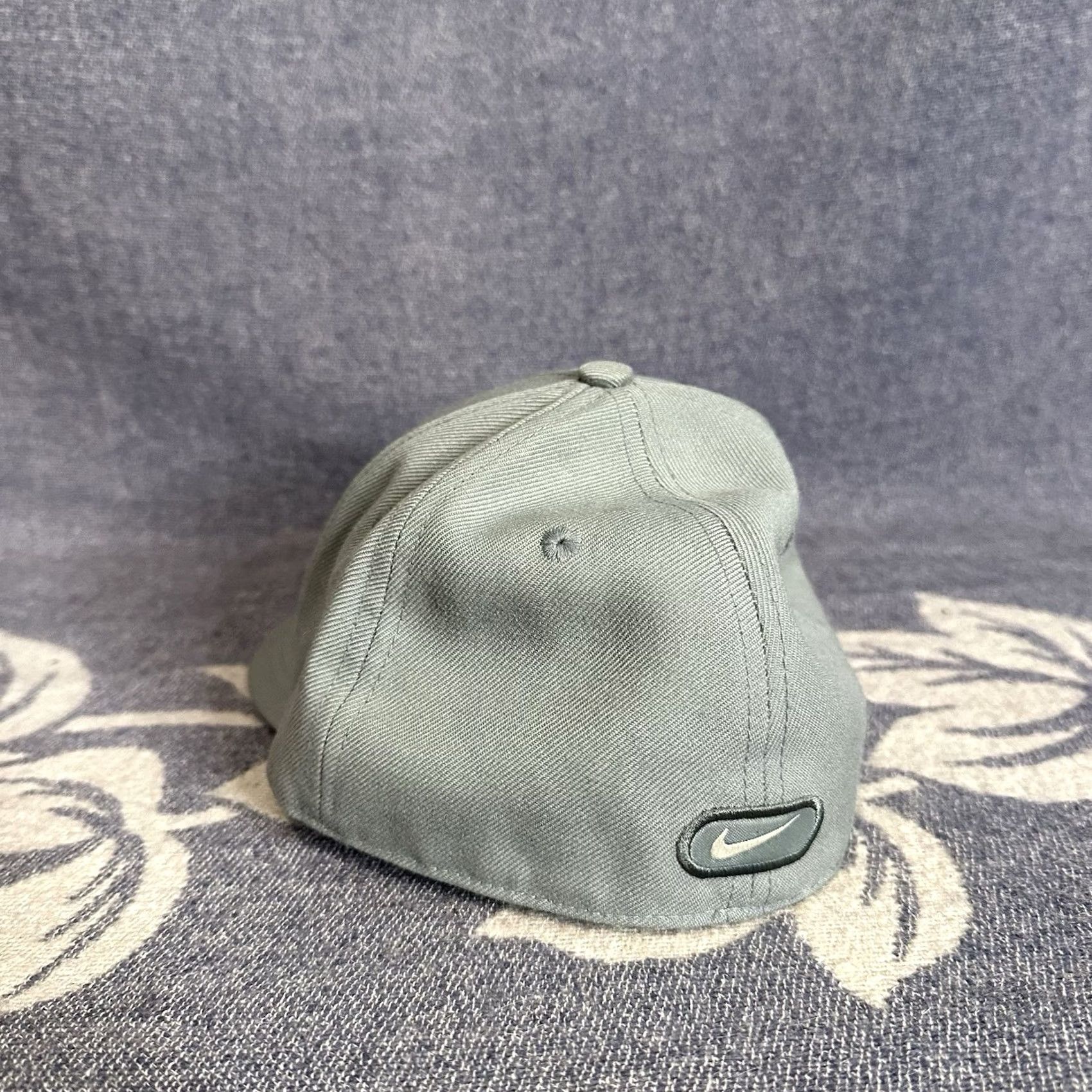 Nike VINTAGE Nike Wool Blend Embroidered Swoosh Sage Green Fitted Hat Men’s Sz 7 Y2K Mens Size ONE SIZE - 4 Thumbnail