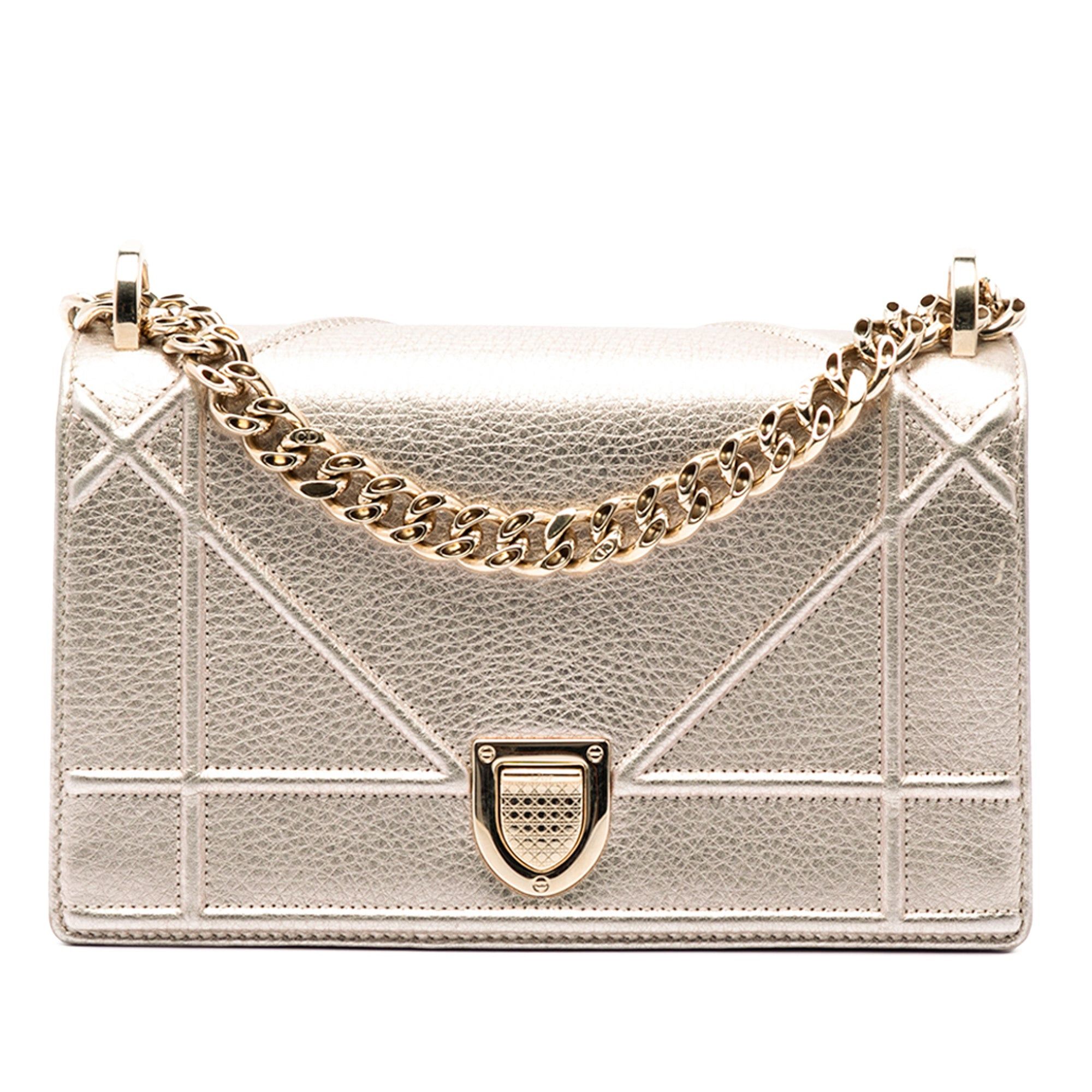 Dior Small Metallic Grained Calfskin Diorama Flap Size ONE SIZE - 1 Thumbnail