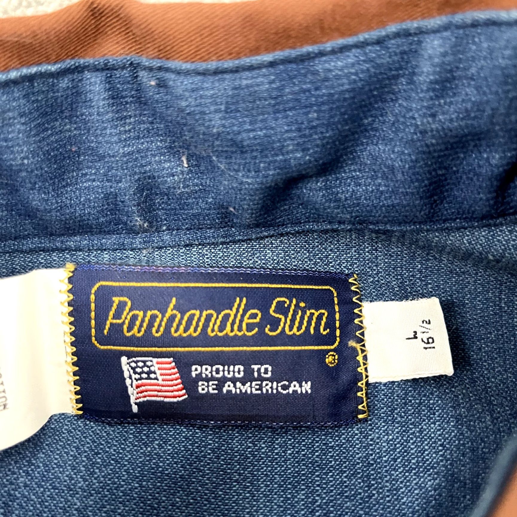 Vintage VINTAGE Panhandle Slim Button-Up Shirt Mens Large 16.5 Blue Solid Western Rodeo USA Size US L / EU 52-54 / 3 - 2 Thumbnail