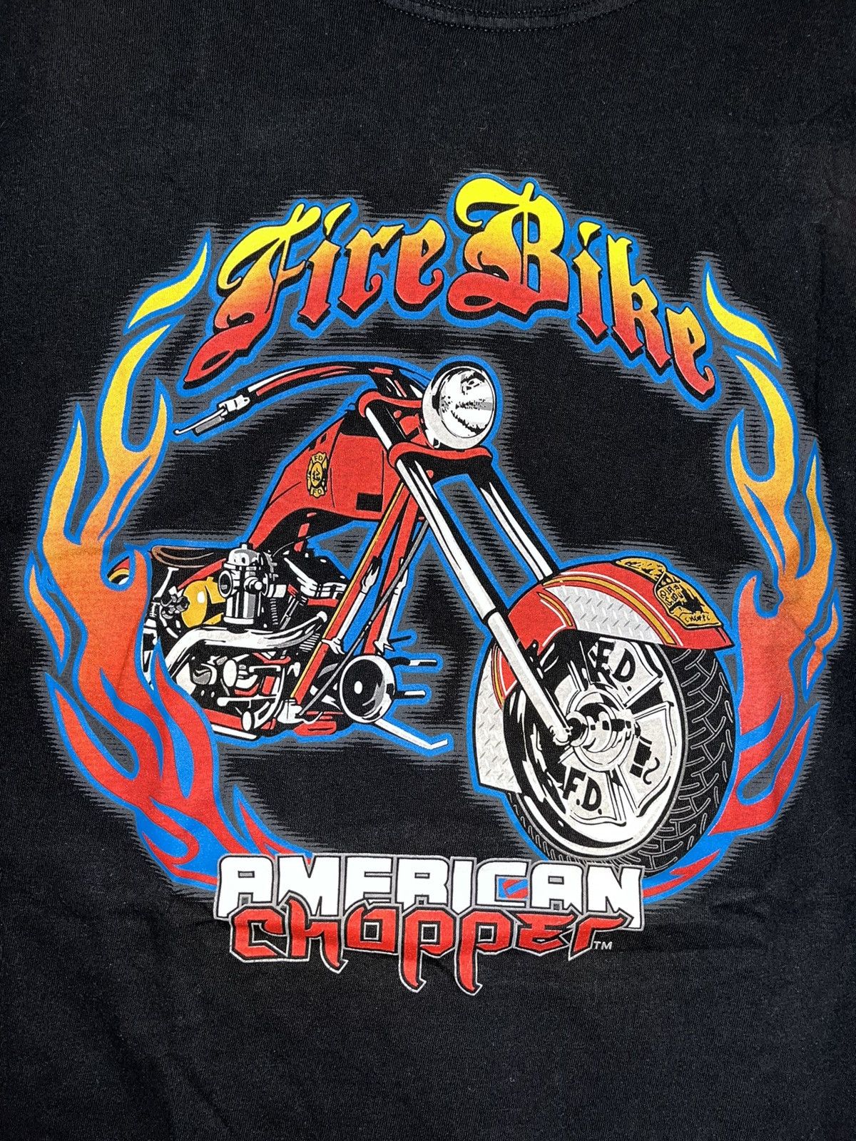 Unsound Rags × Vintage Crazy Y2K Faded Distressed American Chopper Flames Biker Tee Size US XL / EU 56 / 4 - 2 Thumbnail
