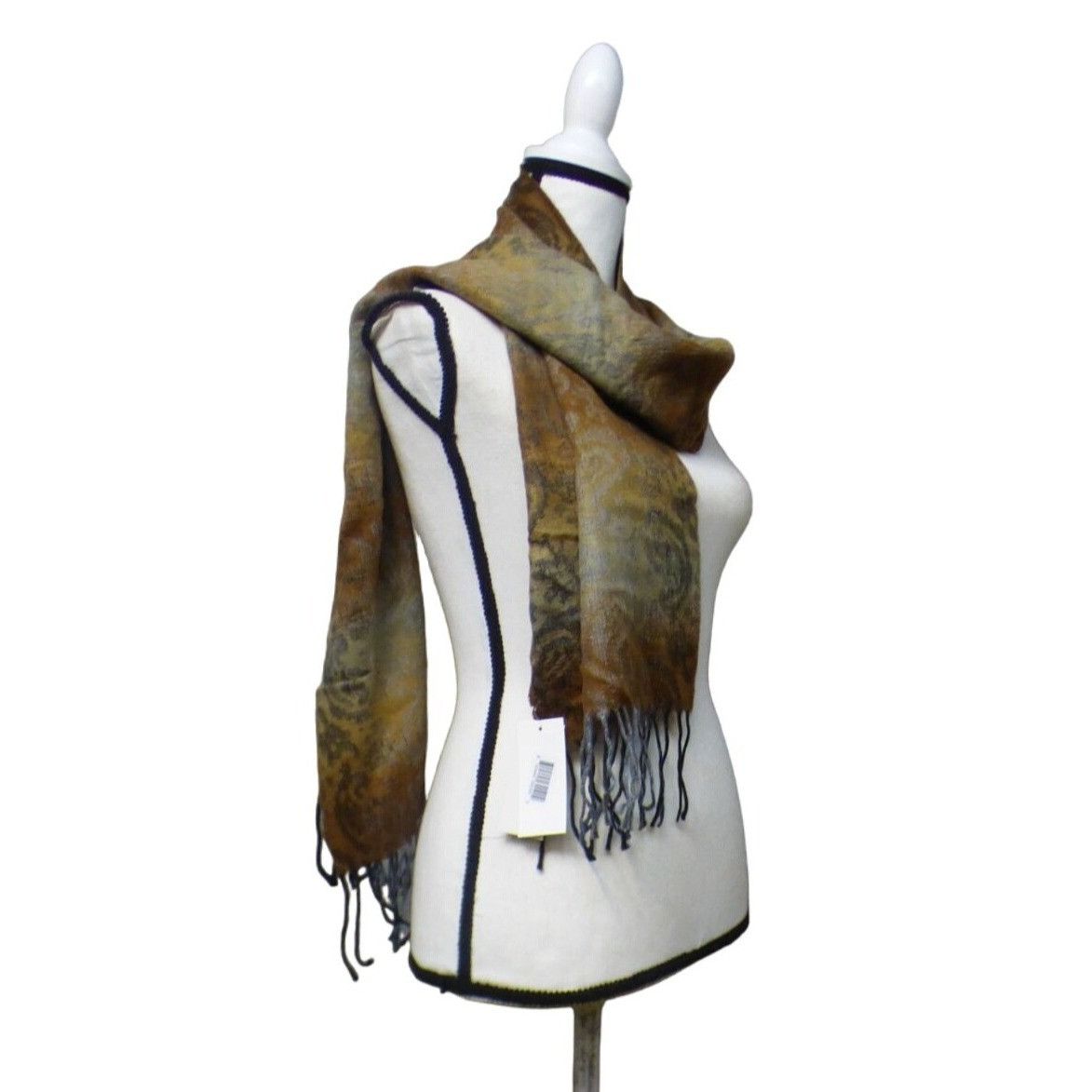 Steve Madden Steve Madden Mid Weight Ombré Paisley Scarf, 11”x 70”, Brown Size ONE SIZE - 5 Thumbnail
