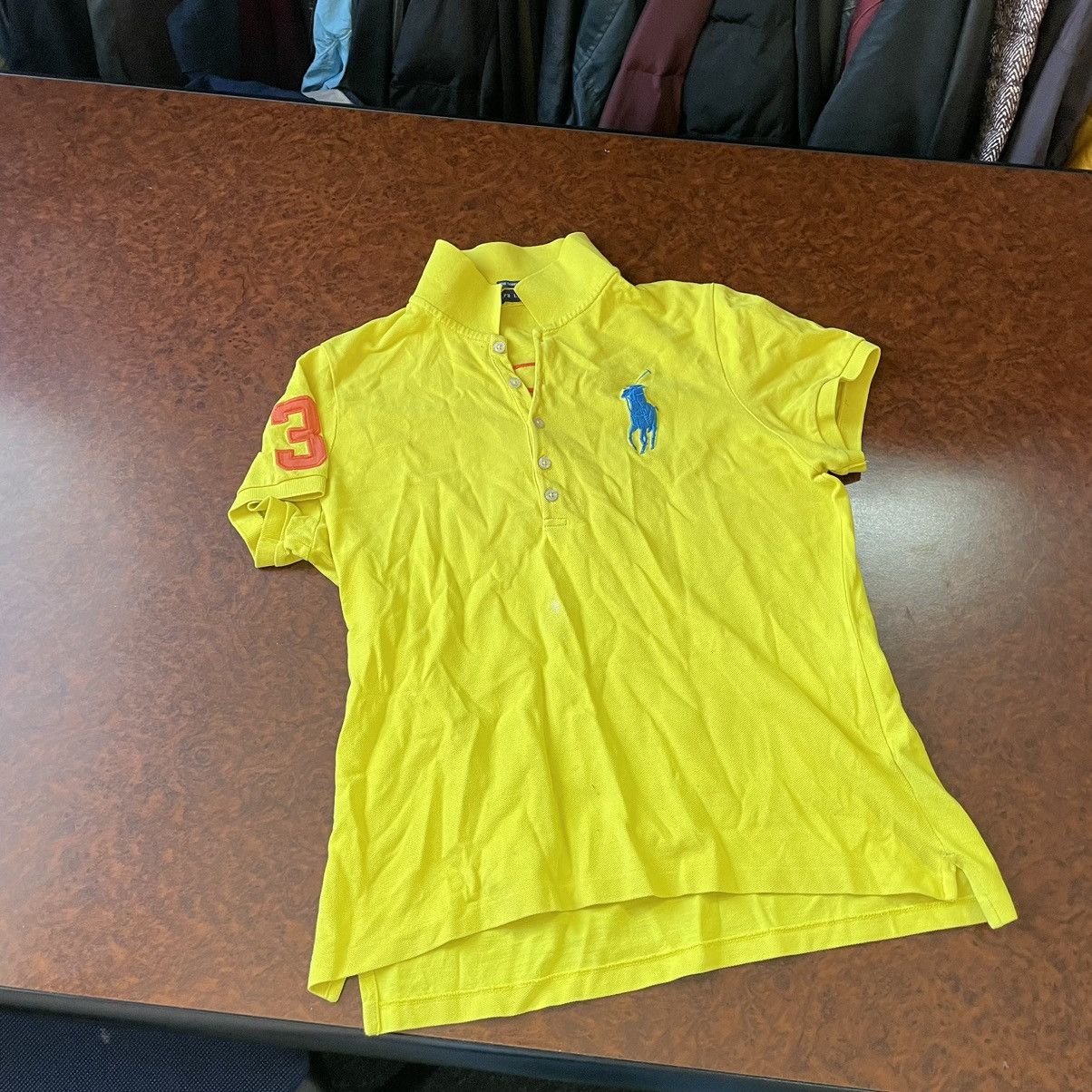 Polo Ralph Lauren × Vintage VINTAGE POLO RALPH LAUREN BIG PONY 3 YELLOW FADED POLO Size XL / US 12-14 / IT 48-50 - 1 Thumbnail