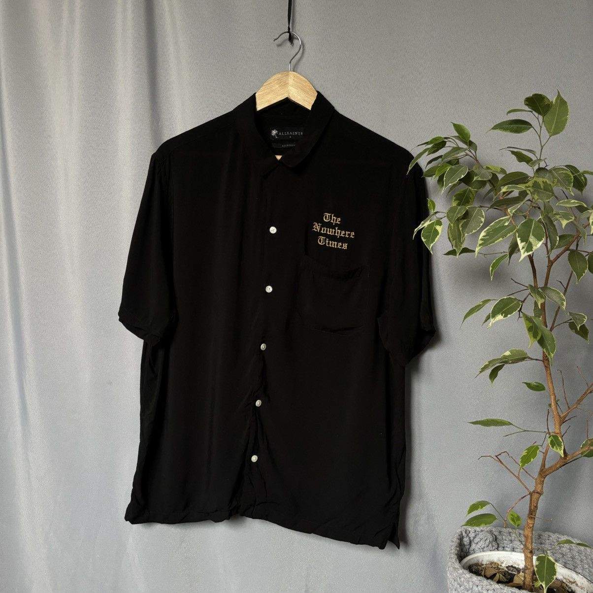 Allsaints Allsaints shirt viscose black rare small streetwear big logo Size US S / EU 44-46 / 1 - 1 Thumbnail