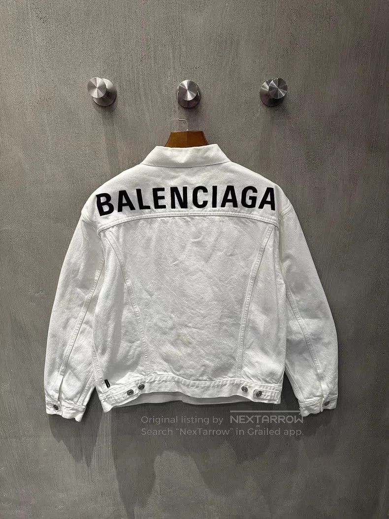 Balenciaga Balenciaga Back Embroidered Logo Denim Jacket Size XS / US 0-2 / IT 36-38 - 2 Thumbnail