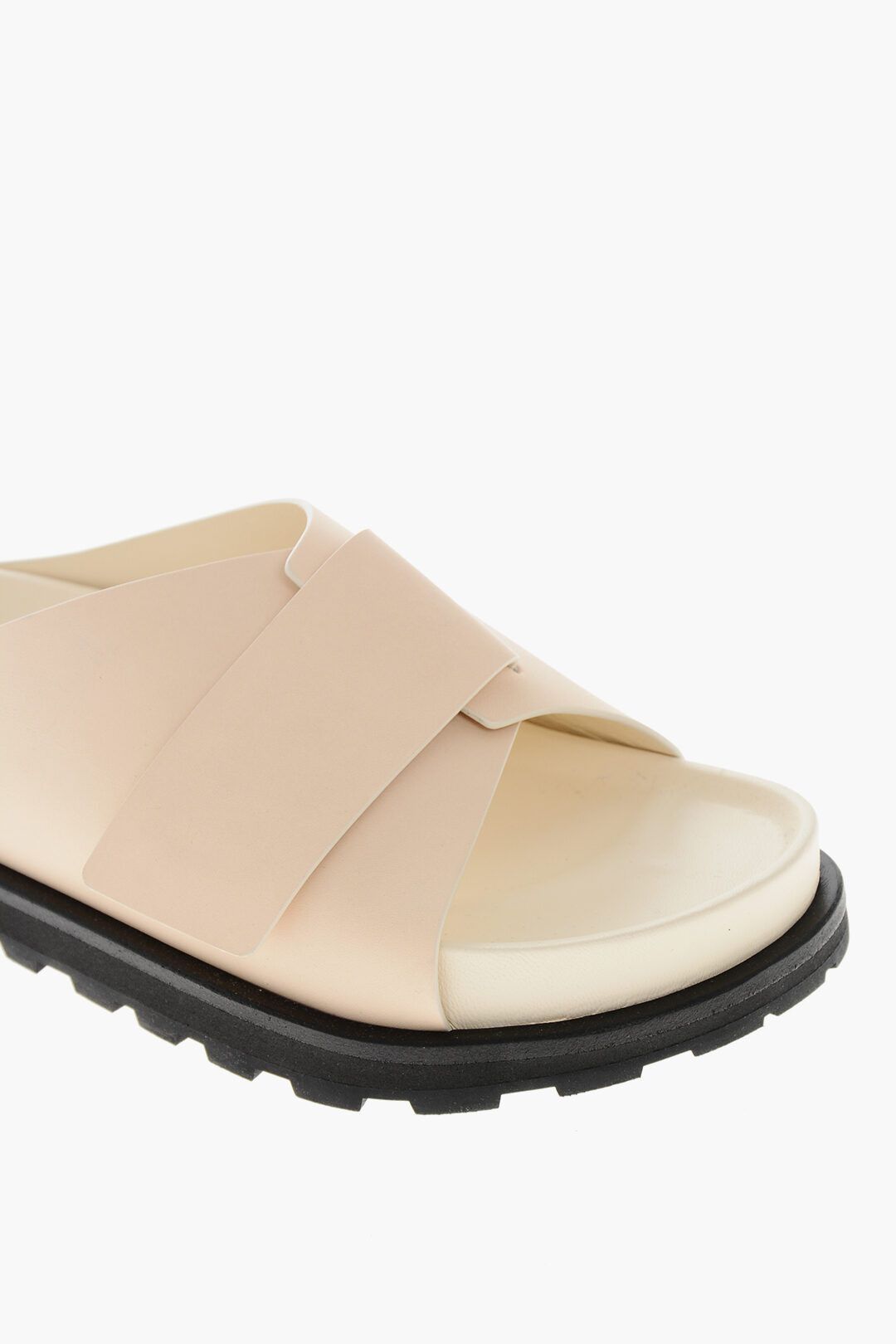 Jil Sander og1mm1225 Leather Slides in Beige Size US 6 / IT 36 - 4 Thumbnail