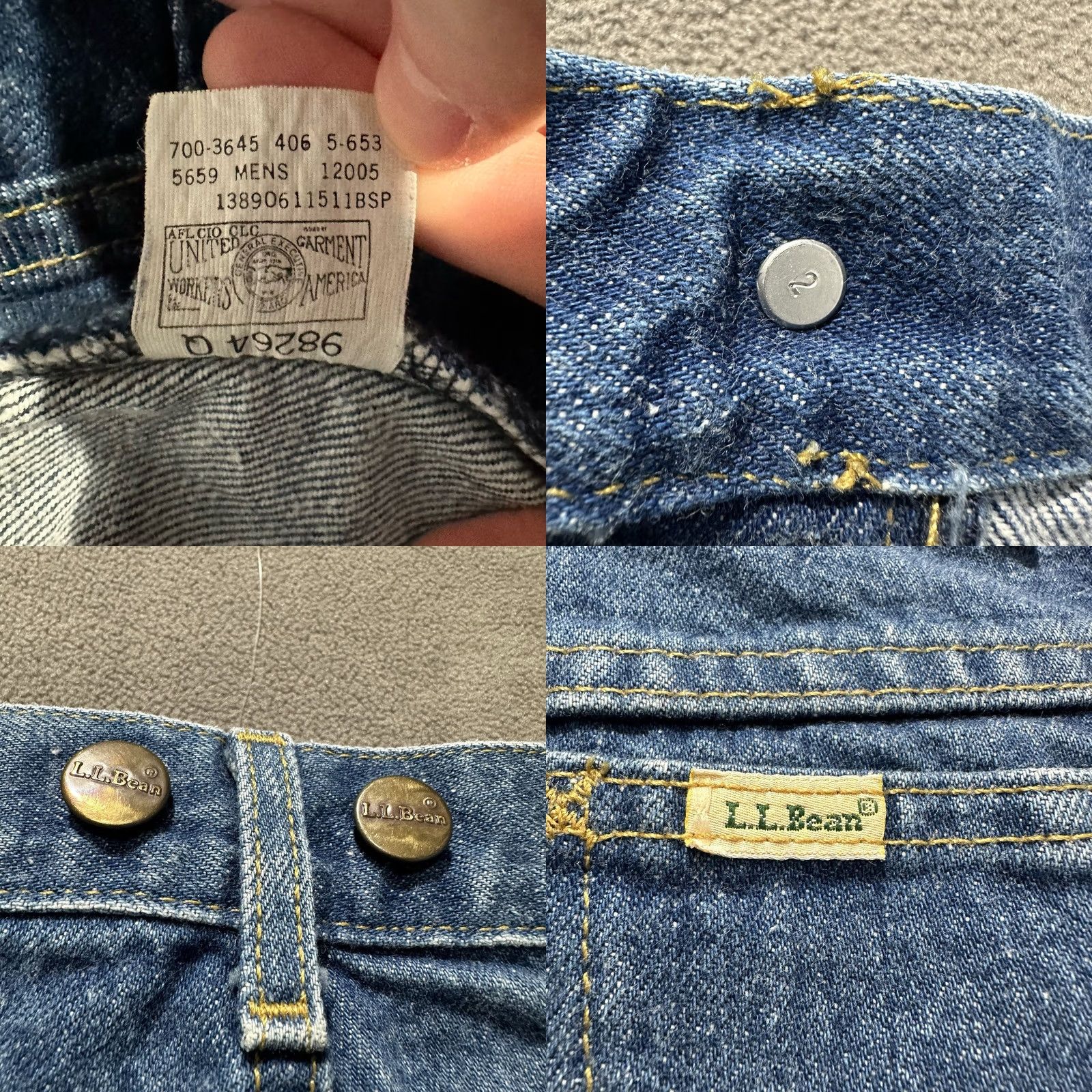 Vintage VINTAGE L.L. Bean West Branch Jeans Mens 38x34 Denim Blue Button Fly Union USA EUC 5-Pocket Workwear USA 80s Mens Size US 38 / EU 54 - 9 Thumbnail
